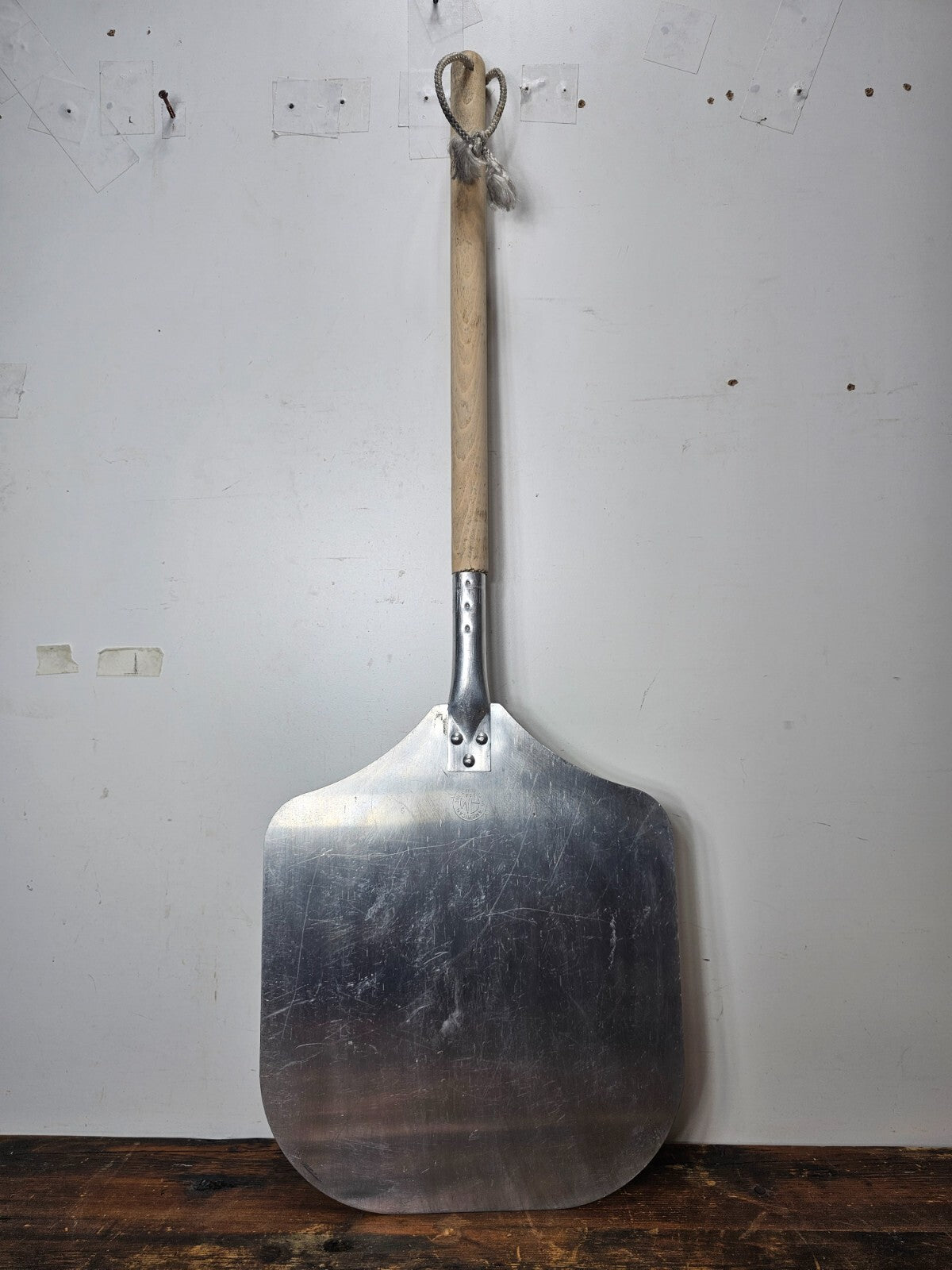 Aluminum Pizza Peel With Long Wood Handle - 12" x 12" Blade 35" L