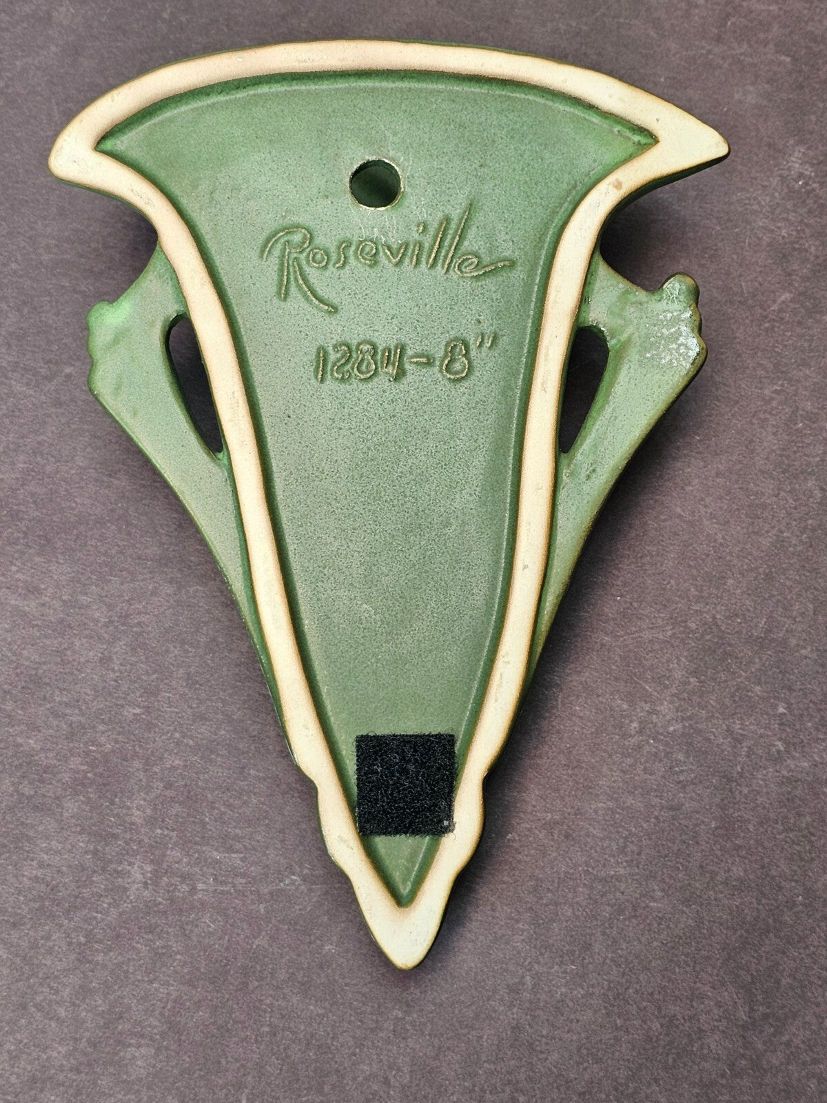 Roseville Iris Green Wall Pocket 1284-8 Reproduction