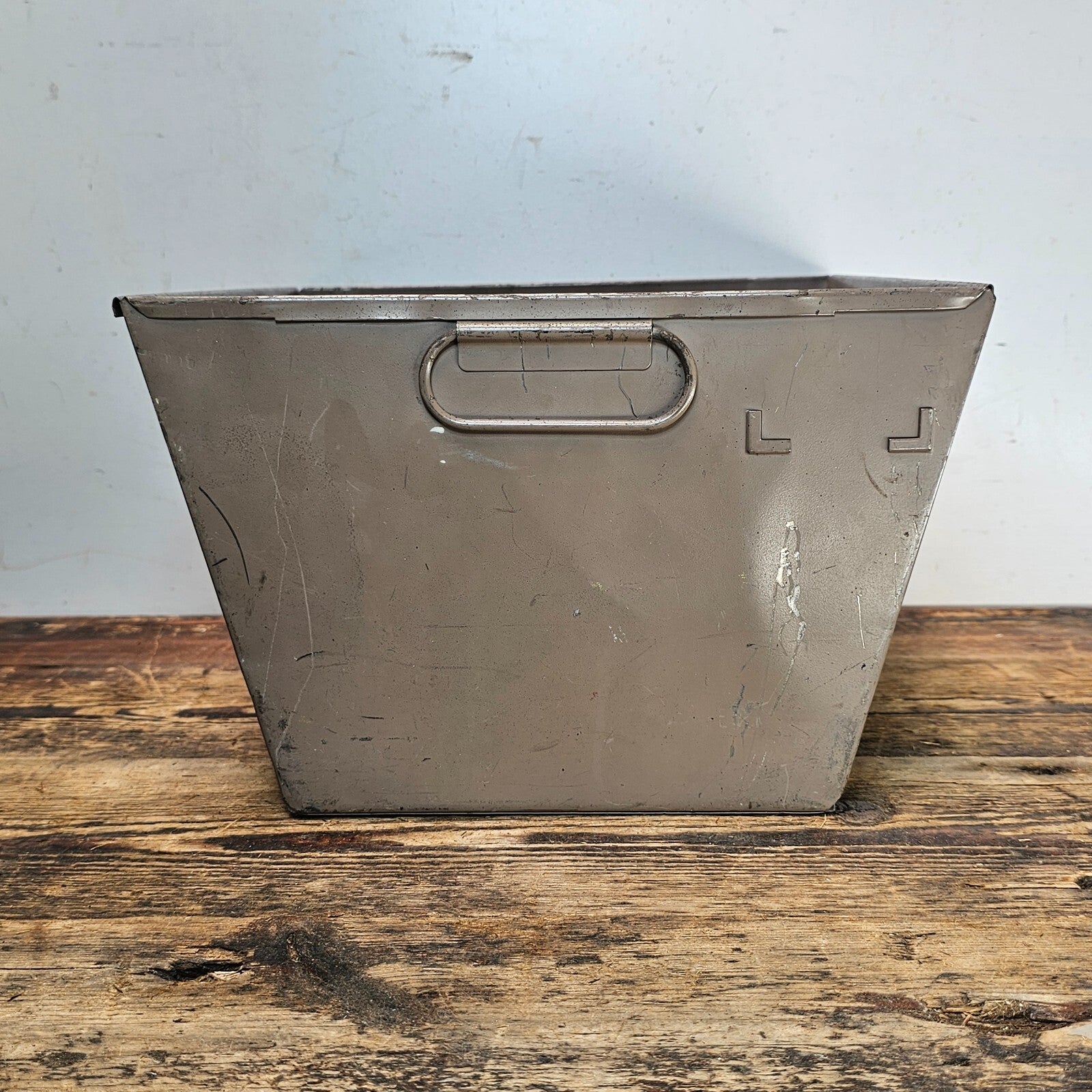 Vintage Industrial Metal Storage Bin by Hunt Manufacturing Co.