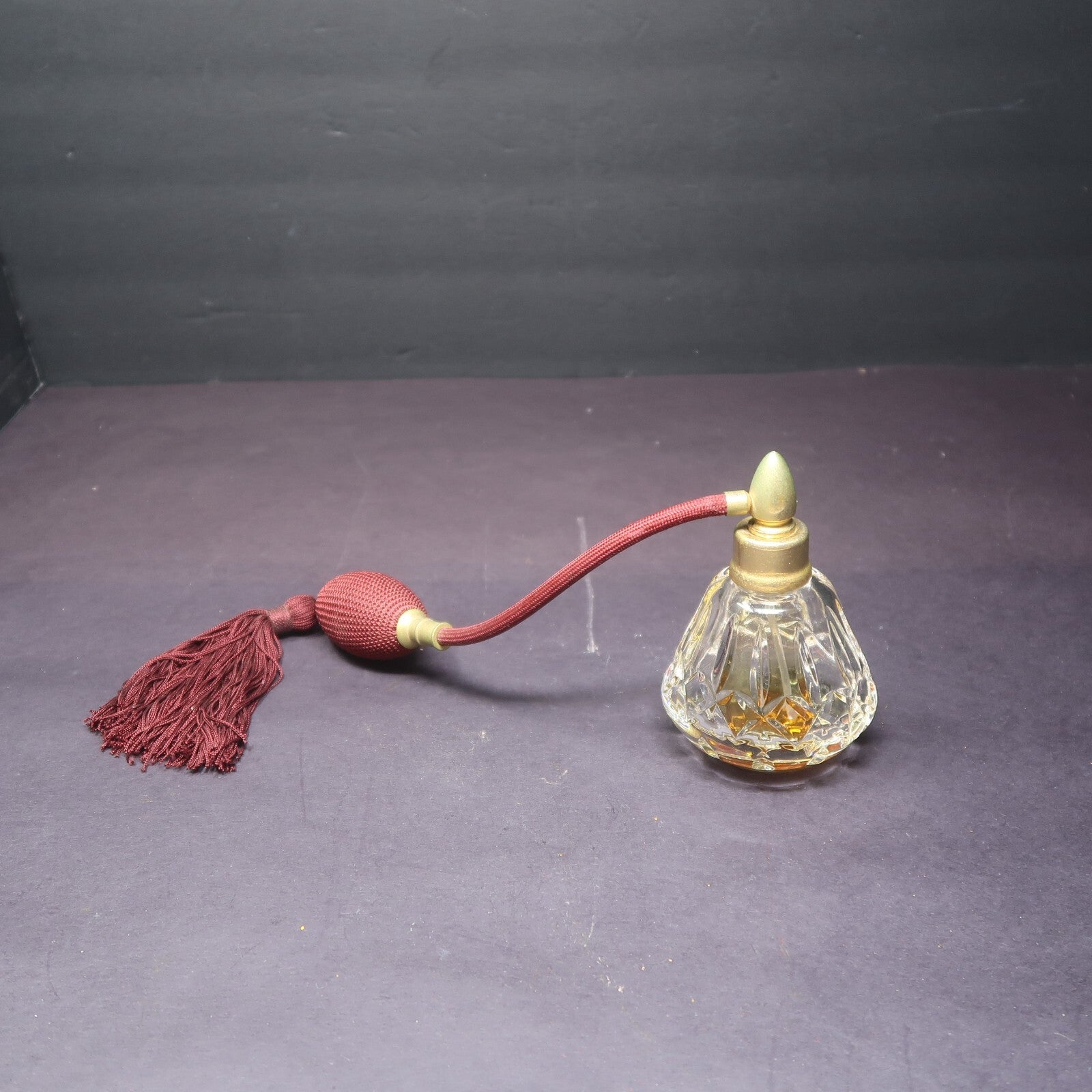 Waterford  Lismore Crystal Perfume Atomizer Bottle with Bulb & Tassel (AS-IS)