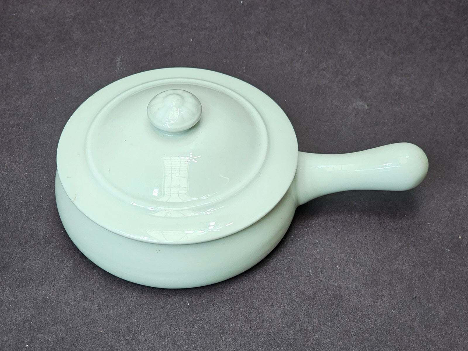 Vintage White Ceramic French Onion Soup Bowl With Lid Made In France