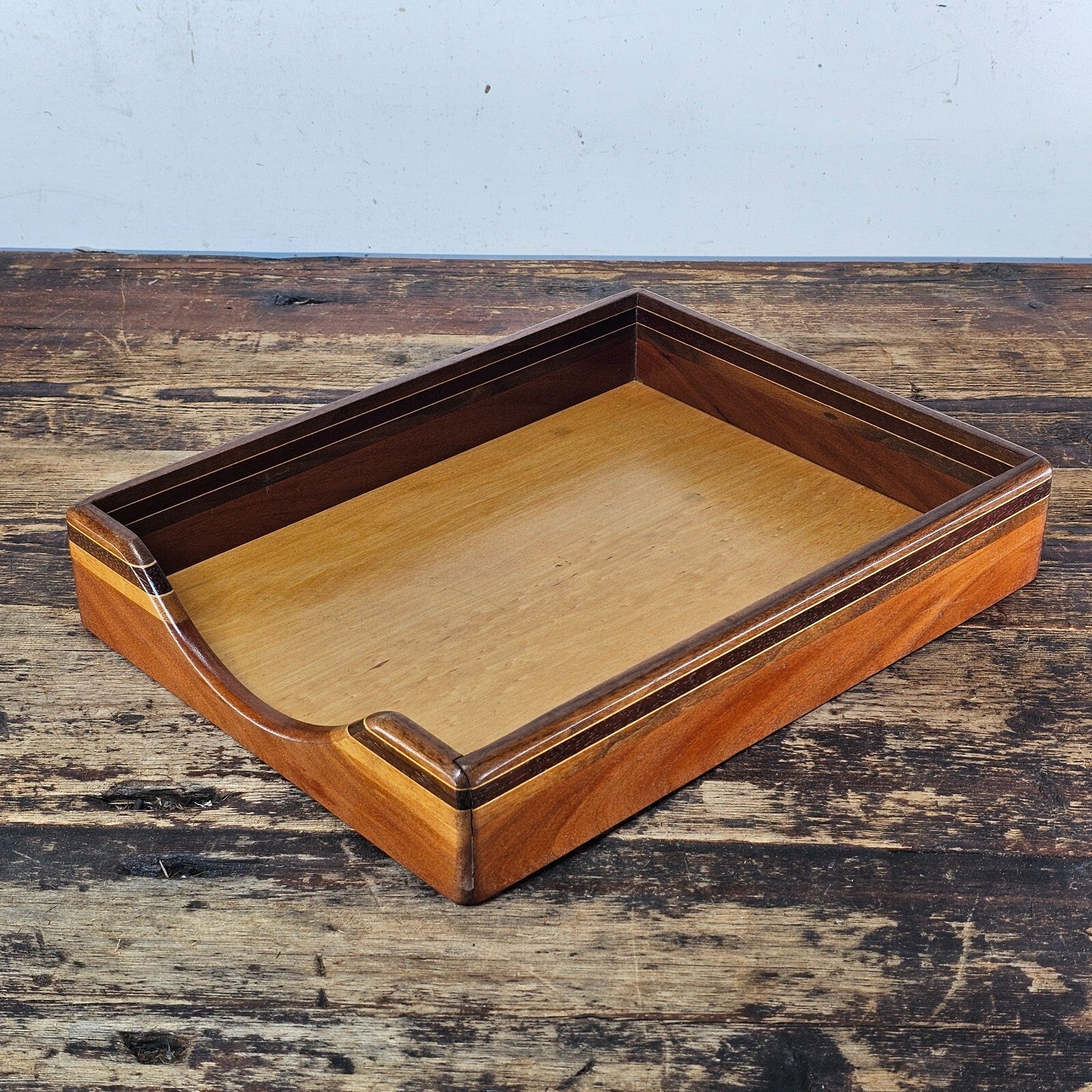 Nordic Style Vintage Wooden Document Tray