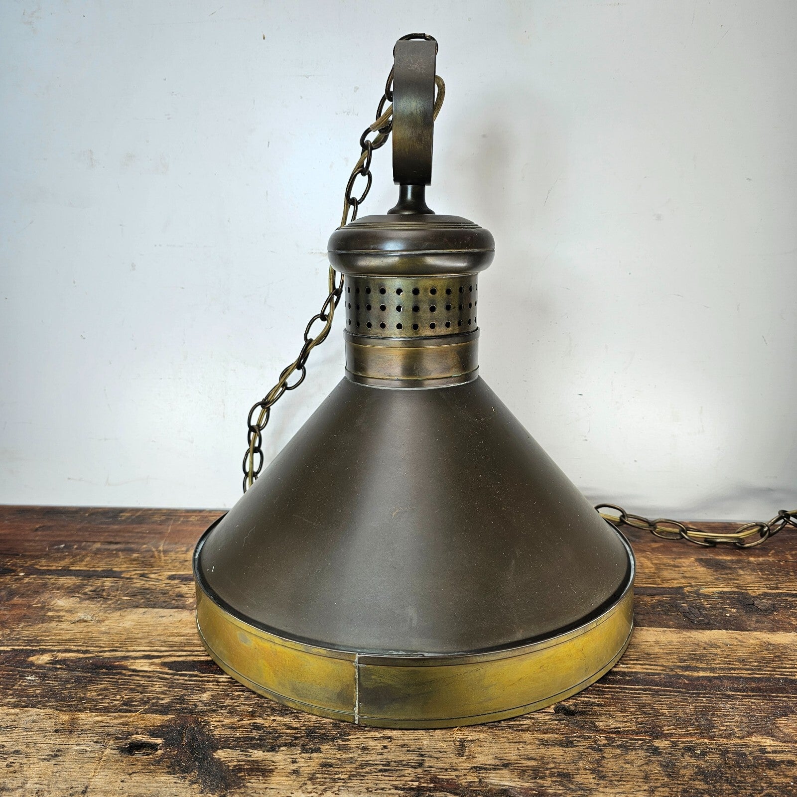 Vintage Brass Rustic Industrial Hanging  Pendant Light Lamp Farmhouse Barn