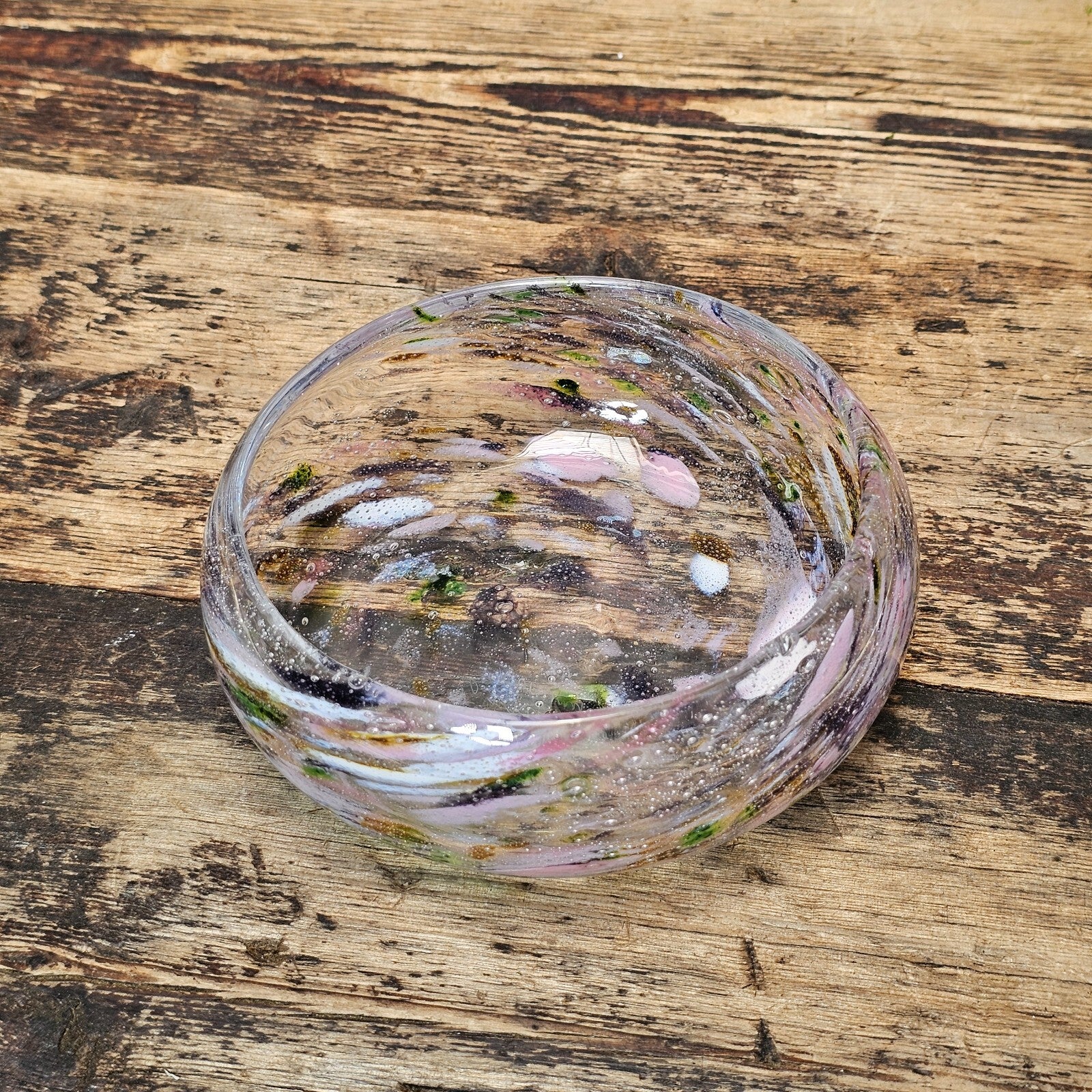 Vintage 1989 Signed Norwegian Art Glass Bowl by O. J. Karlengen