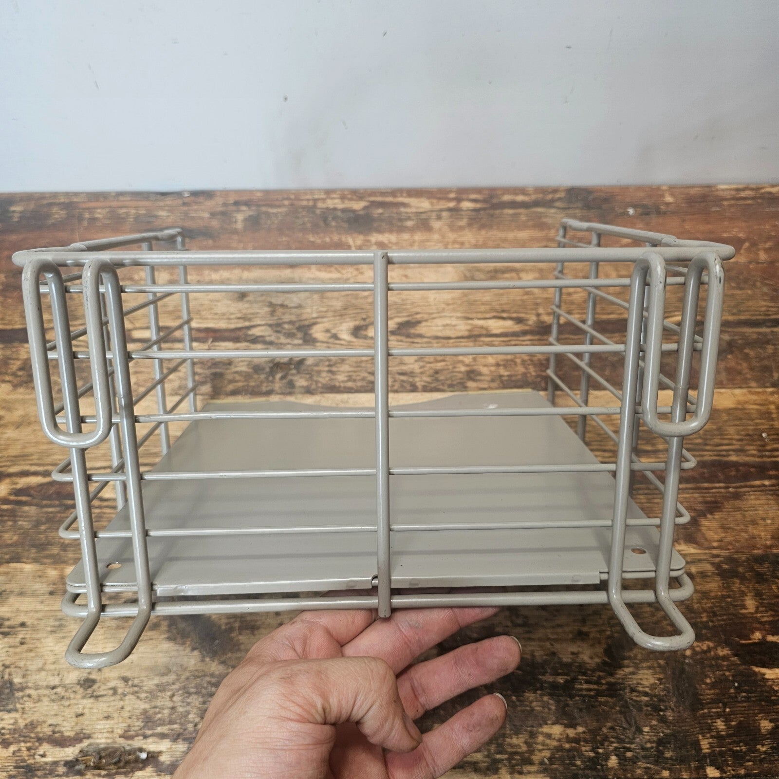 Vintage Steel Wire Stackable / Wall Mountable Storage Basket Organizer Set