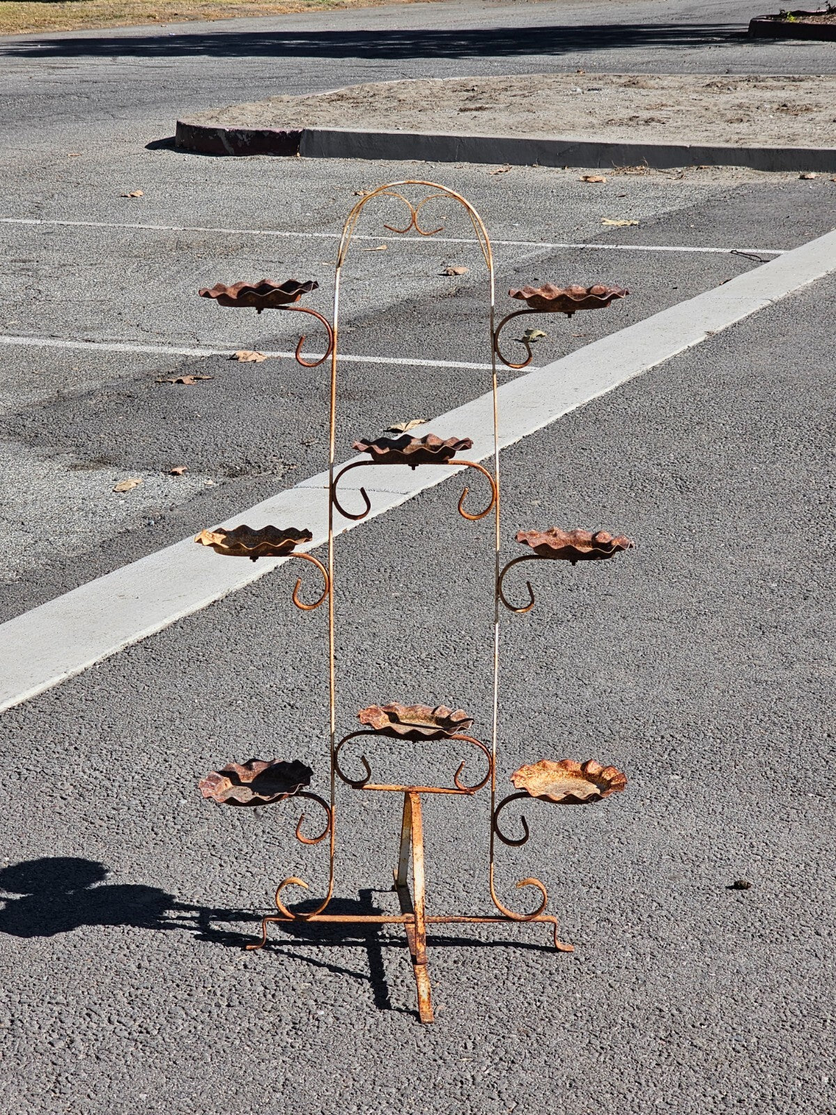 Vintage Rusty Multi Pot Stand 8-Plant Holder Stand 38"H
