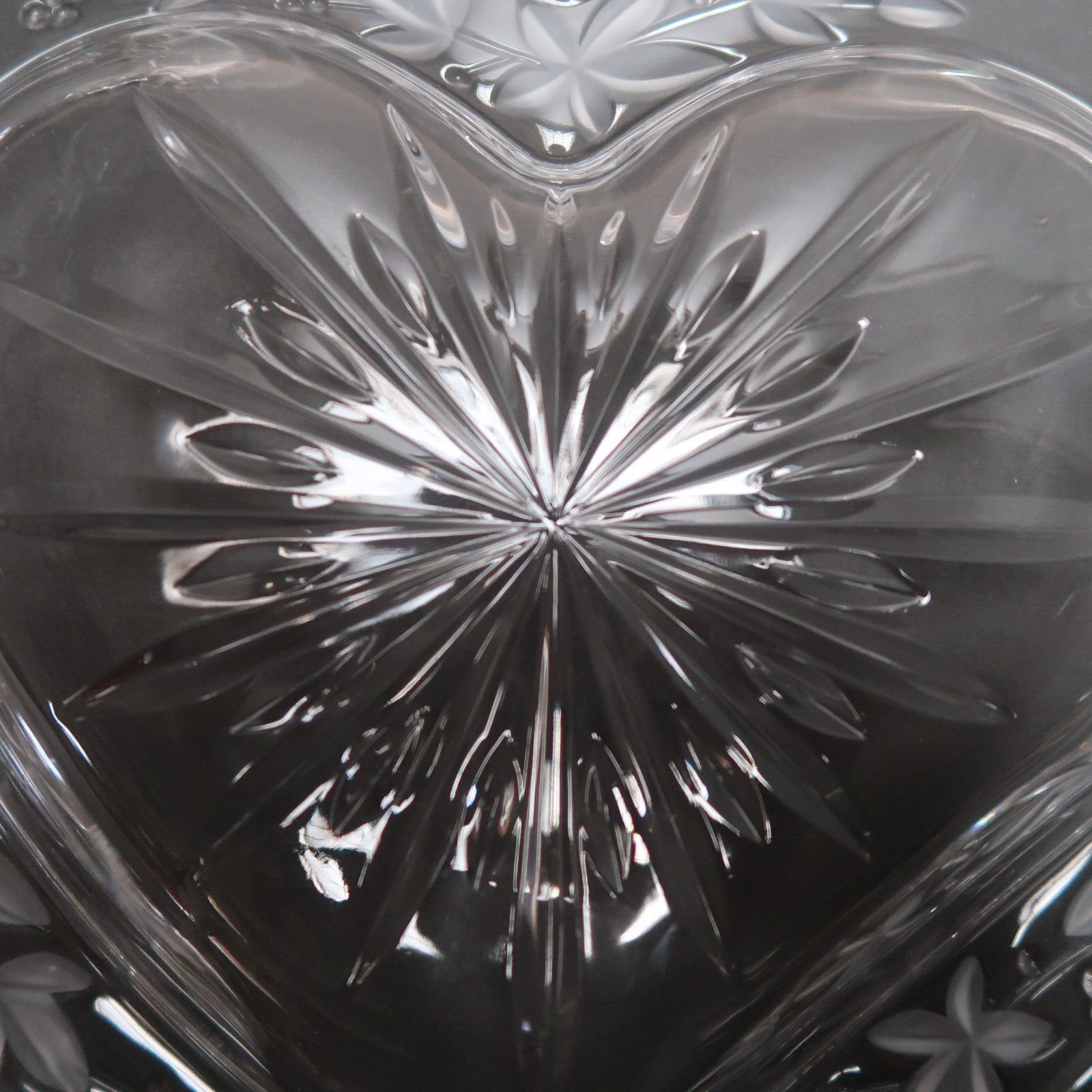 Heart Shape Glass Dish Trinket 12.5" x 12" x H 1"