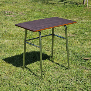 Mid-Century Woodgrain Top & Steel Office Desk 30"L x 18"W x 29.5"H