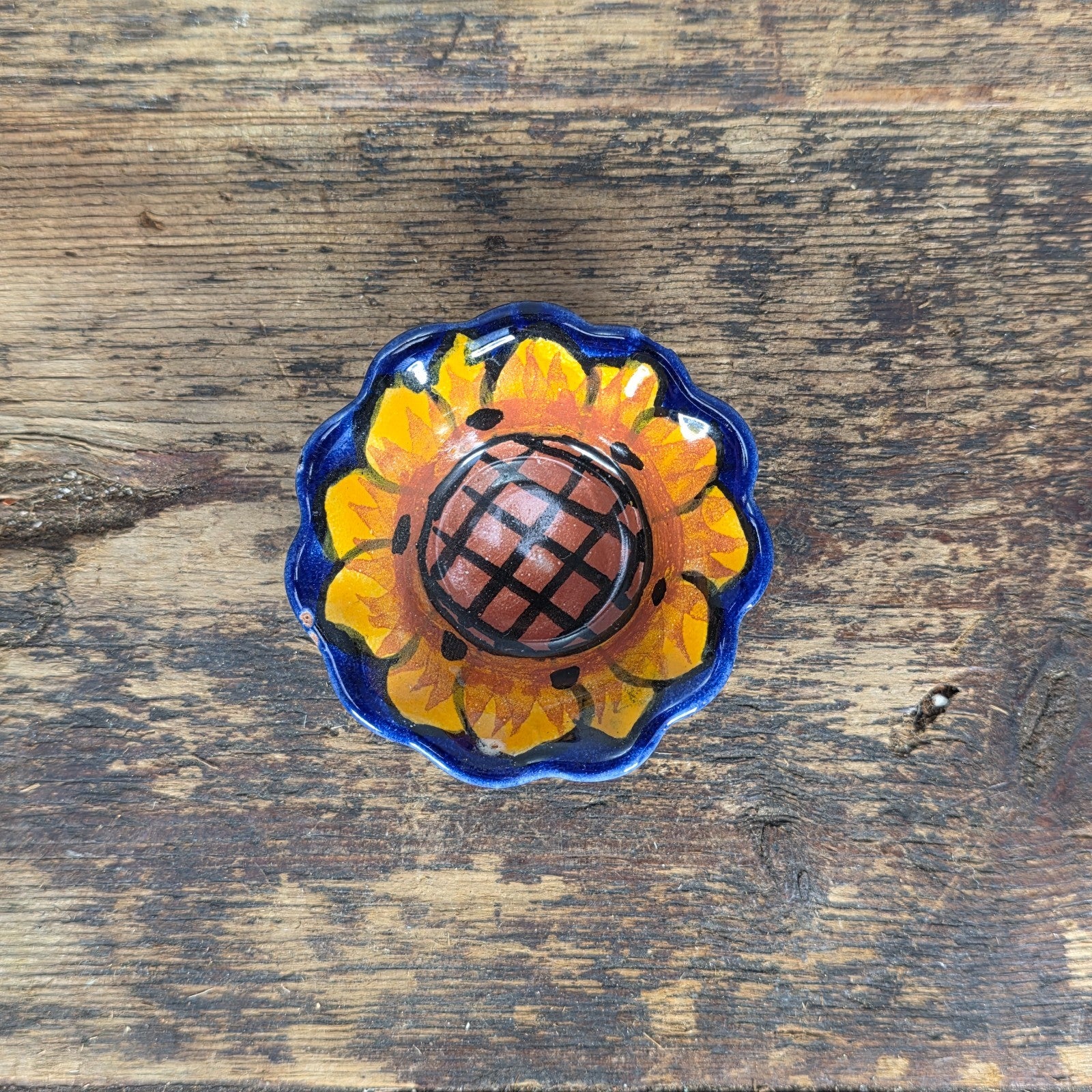 Hand Painted Talavera Small Bowls Set, Mexican Folk Art Pottery (4pcs)