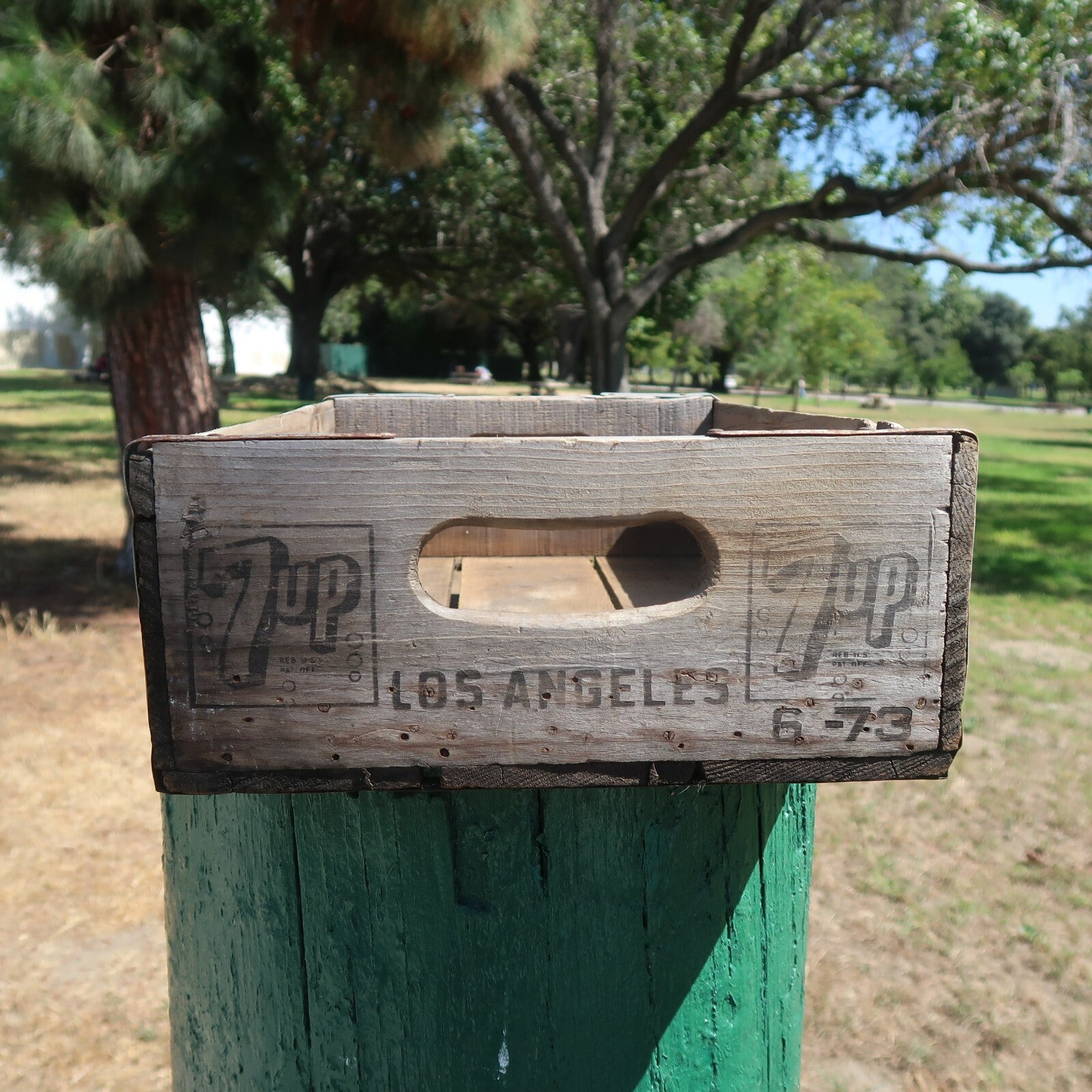 Vintage 7up Fresh Up Wooden Crate Garden Tool Box 1973
