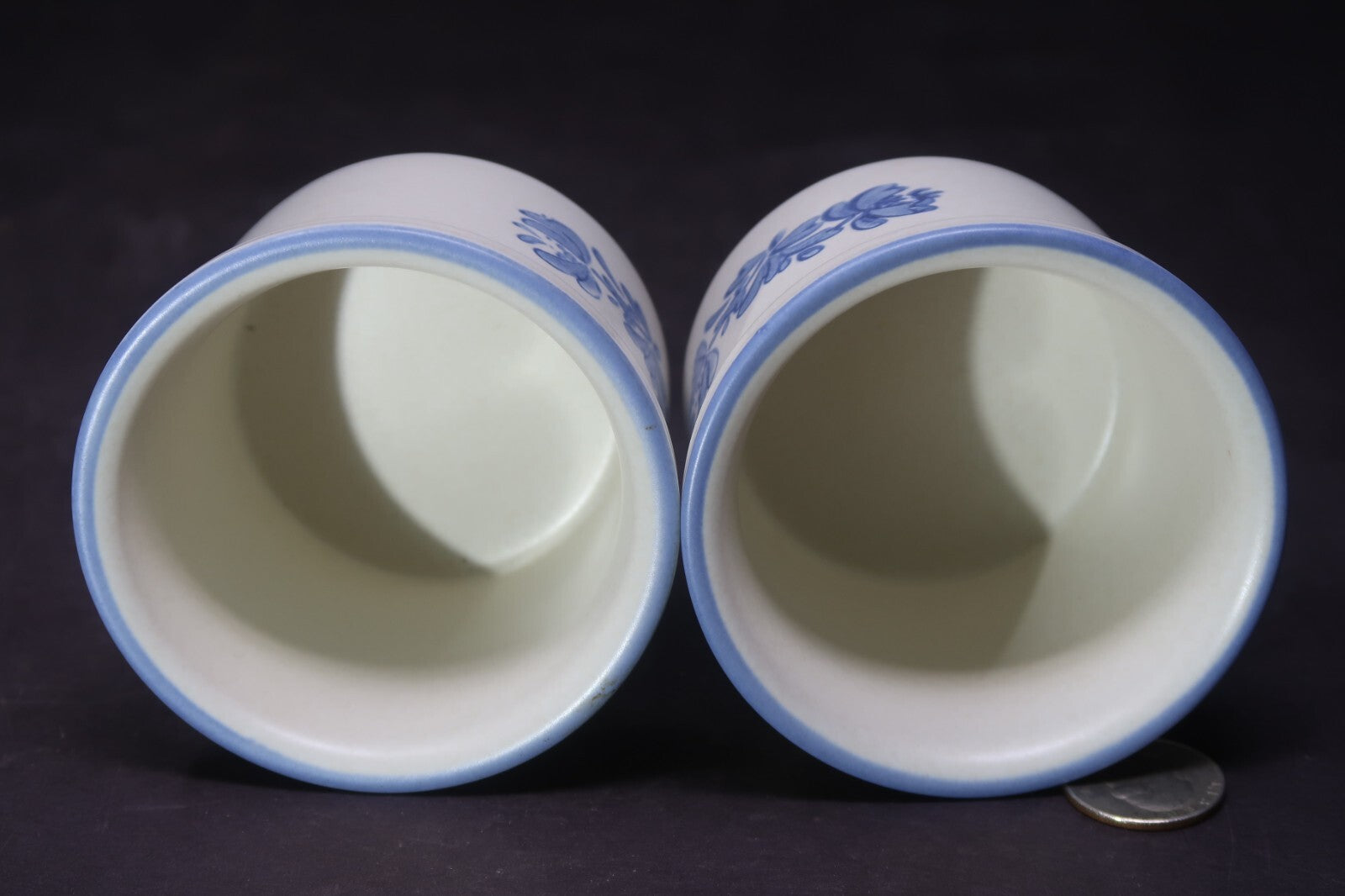 Set of 2 Vintage Pfaltzgraff Yorktowne Ramekins Small Crocks Dip Bowls