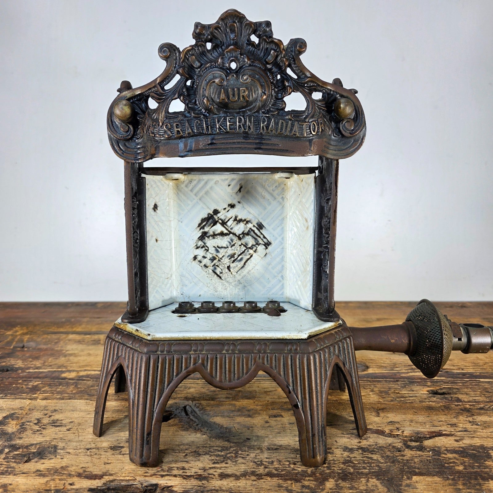 Antique Welsbach "Kern Radiator" Ornate Cast Iron Gas Heater (c.1895–1915)