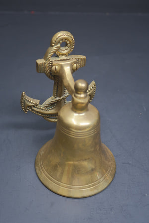 Vintage Brass Anchor Bell Wall Mount H 4.75" x D 3.5" x W 3.25" (1 lb)