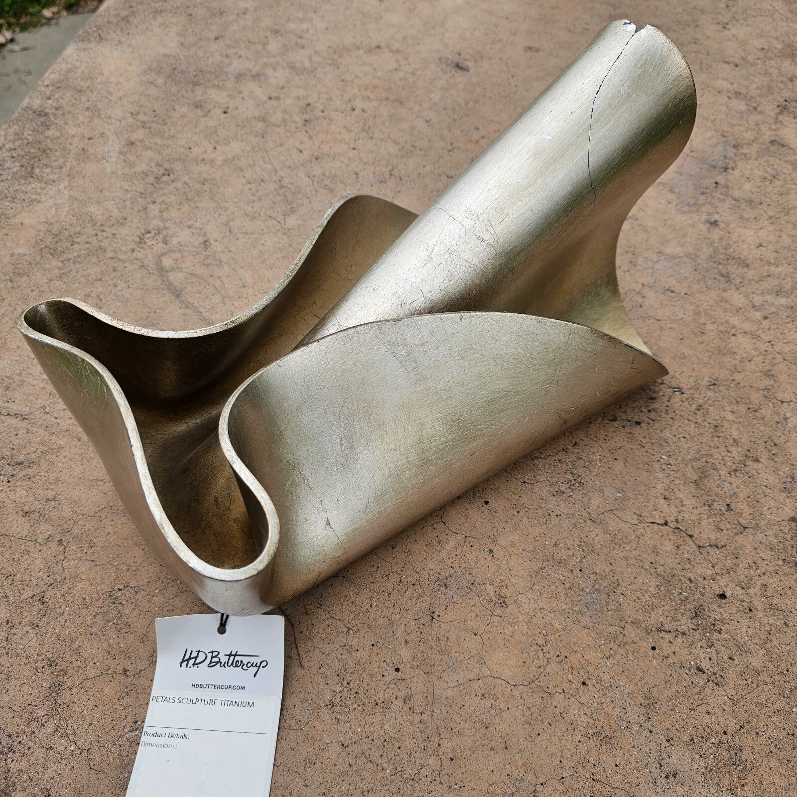 HD buttercup Sculpture Decor "Petals Sculpture Titanium" With Tags $450