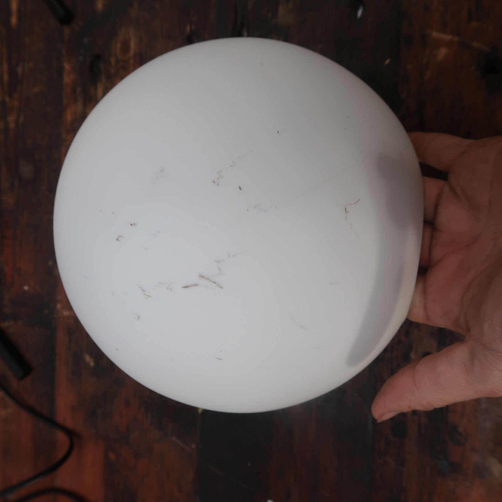 White Glass Round Ball Table Lamp Reading Desk Light Bedroom Lighting