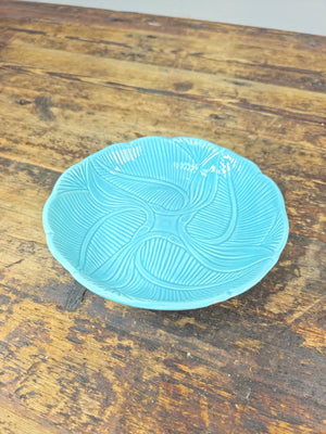 Maurice of California Turquoise Ceramic Plate 8" Mid Century Modern Dish USA