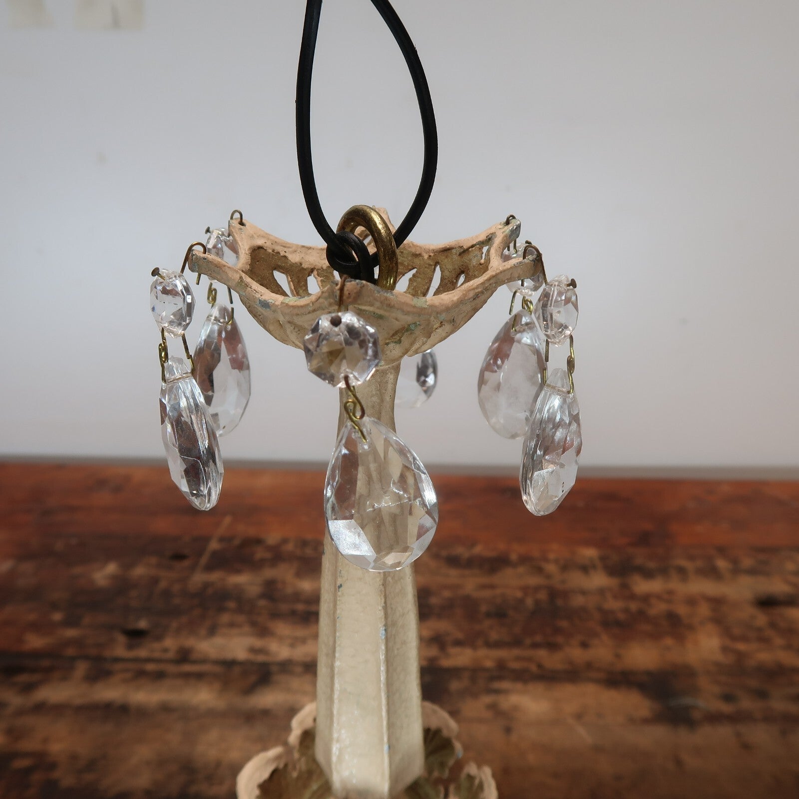 Vintage Pendant Light Fixture Shabby Chic White