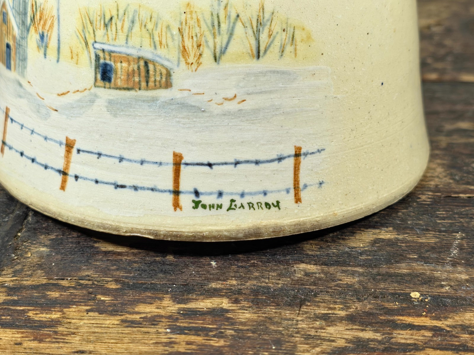 Handmade John Garrou Pottery Butter Dish Dome Old Fort NC Signed 1986