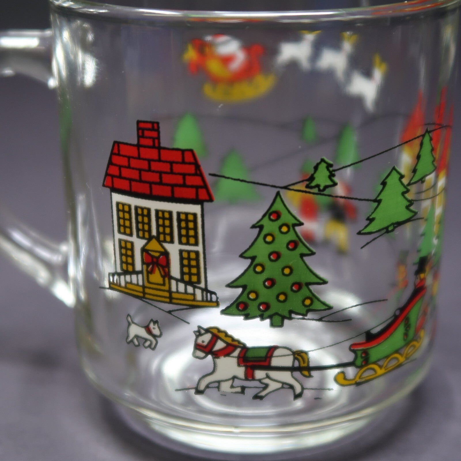 Set of 3 Luminarc Christmas glass Mugs