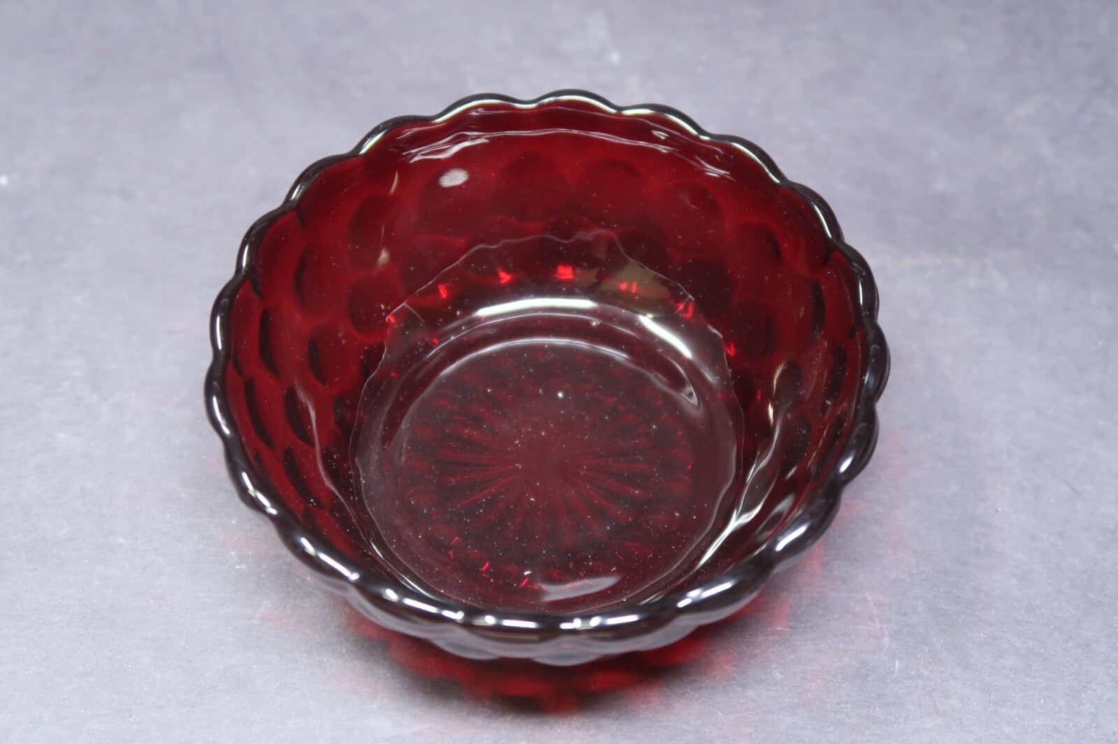 Vintage Anchor Hocking Royal Ruby Red 3 Piece Bubble Set 2 Tumblers & 1 Bowl
