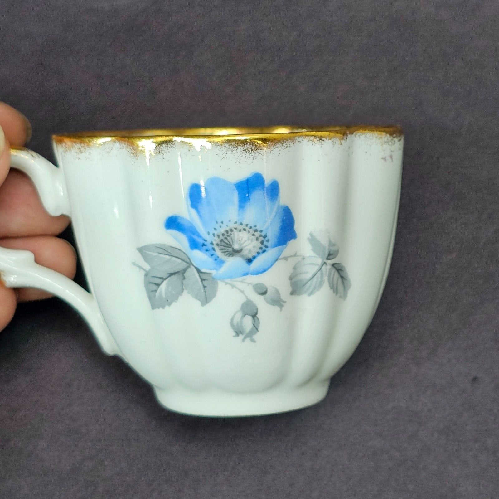 Vintage Taylor and Kent Gold Trim Teacup & Saucer Set From England