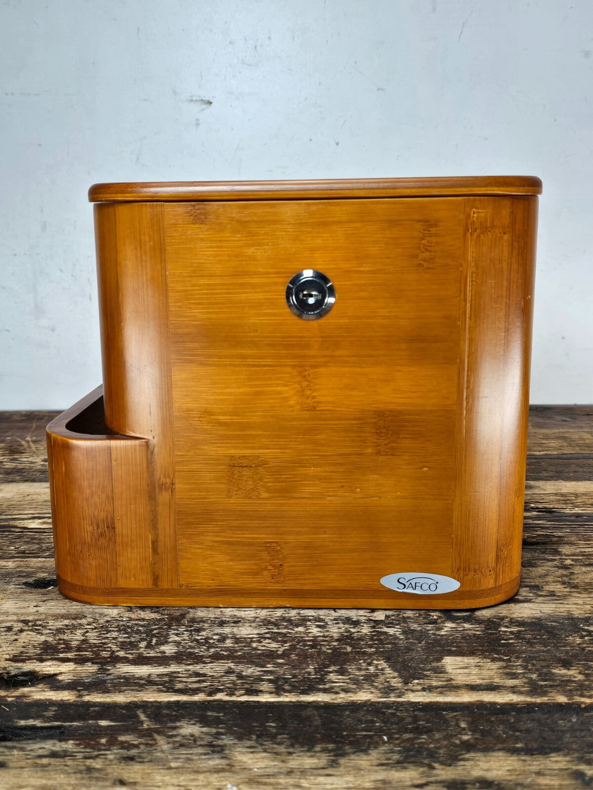 Bamboo Suggestion Box With Side Compartment 9.5"L x 8"H x 7.75"D