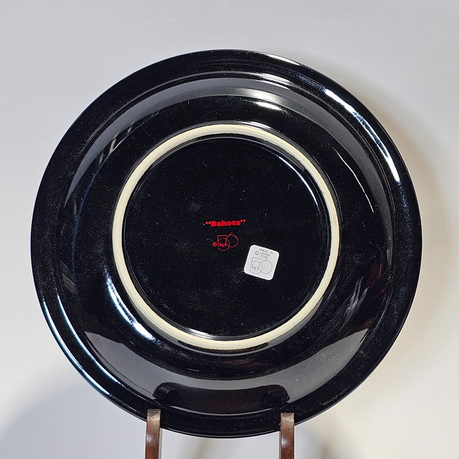 Set of 4 Department 56 Dakota Deer Reindeer Dessert Plates Black & Red 7.5"
