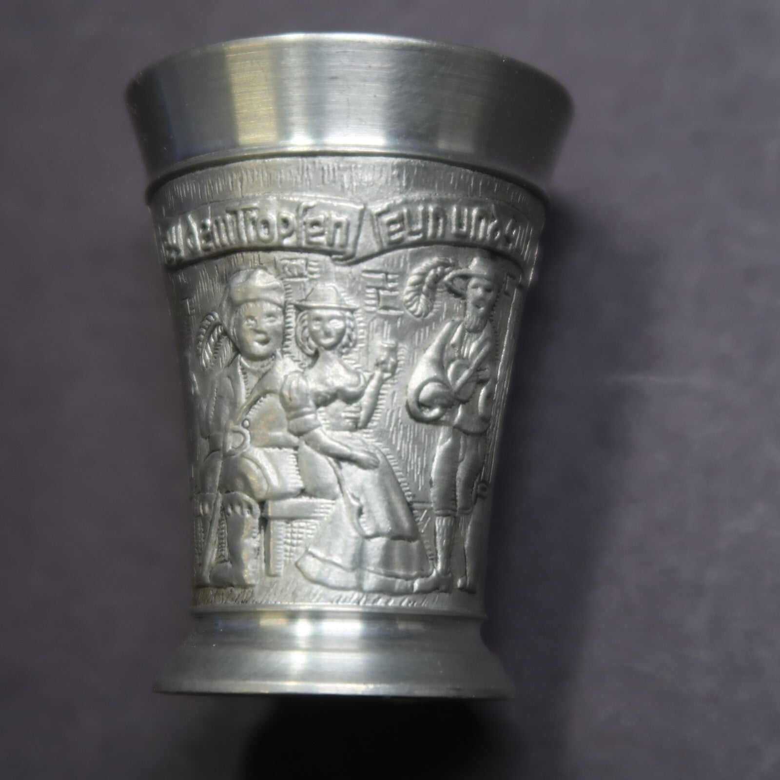 German BMF ZINN 95% Pewter Shot Glass Oktoberfest H 2"