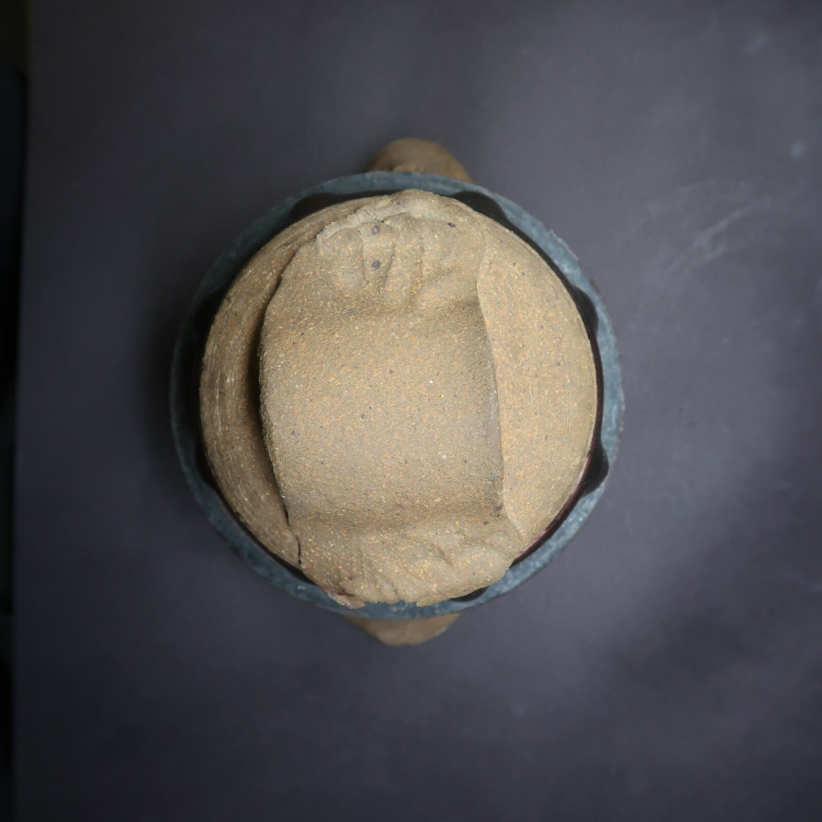 Handcrafted Black Clay Pot Signed By Artist
