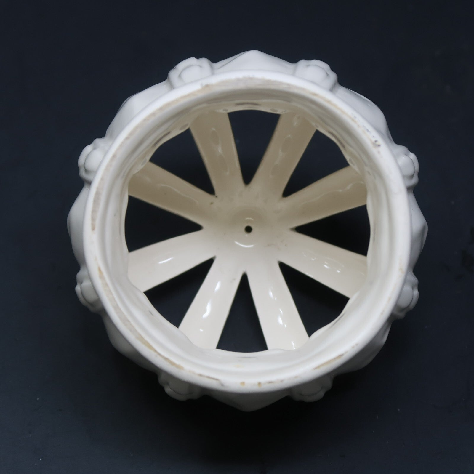 White Crown Tealight Holder Porcelain Candle Cover 4" x 4" x H 4.25"