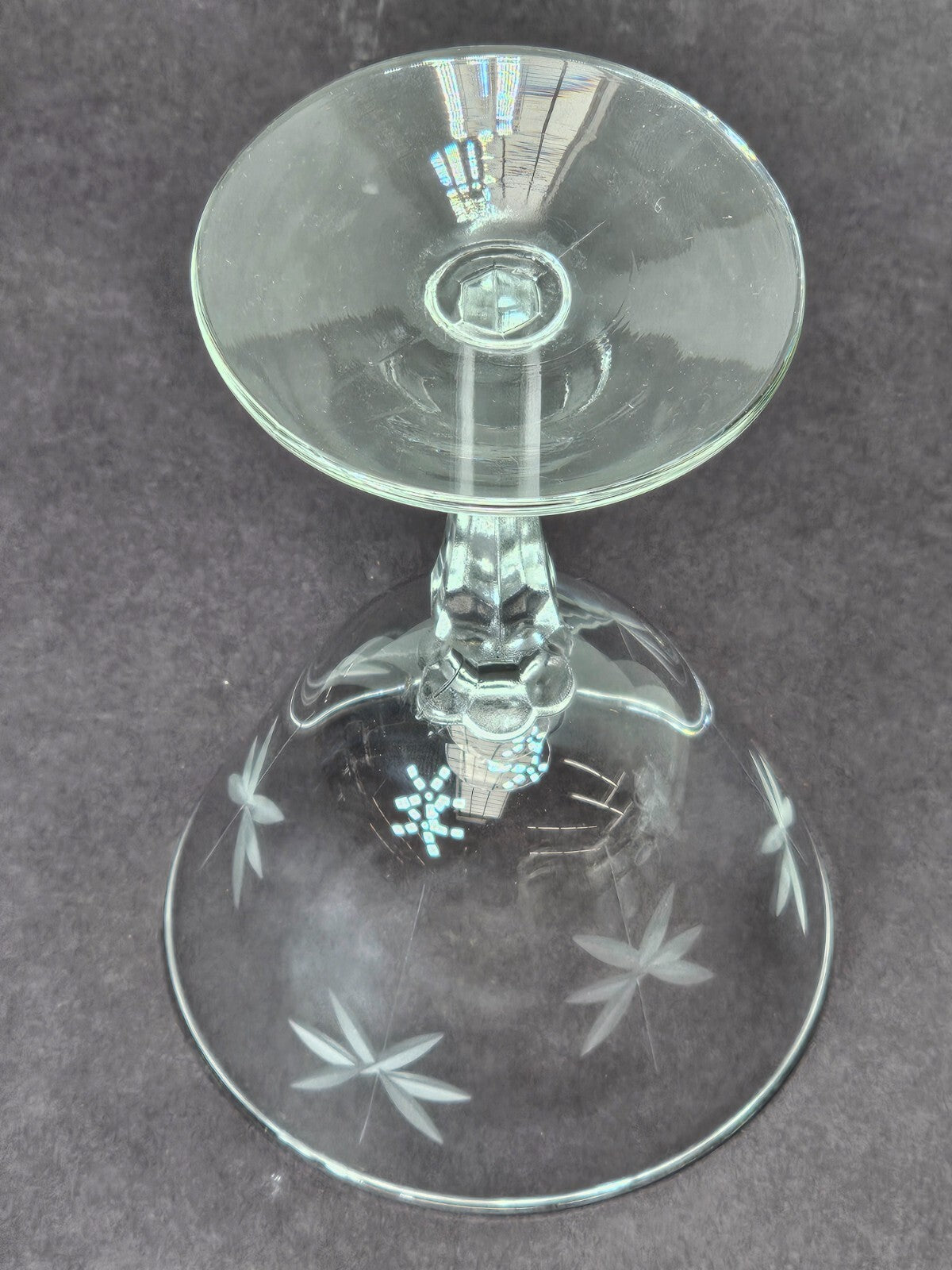 Libbey Clear Candlelight Etched Sherbet Stemmed Champagne Glass