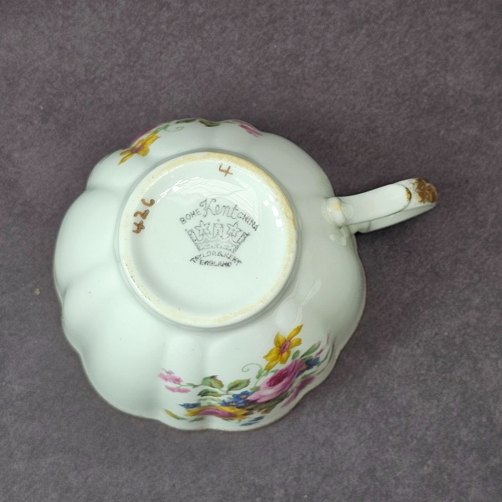 Vintage Taylor and Kent Gold Trim Teacup & Saucer Set From England