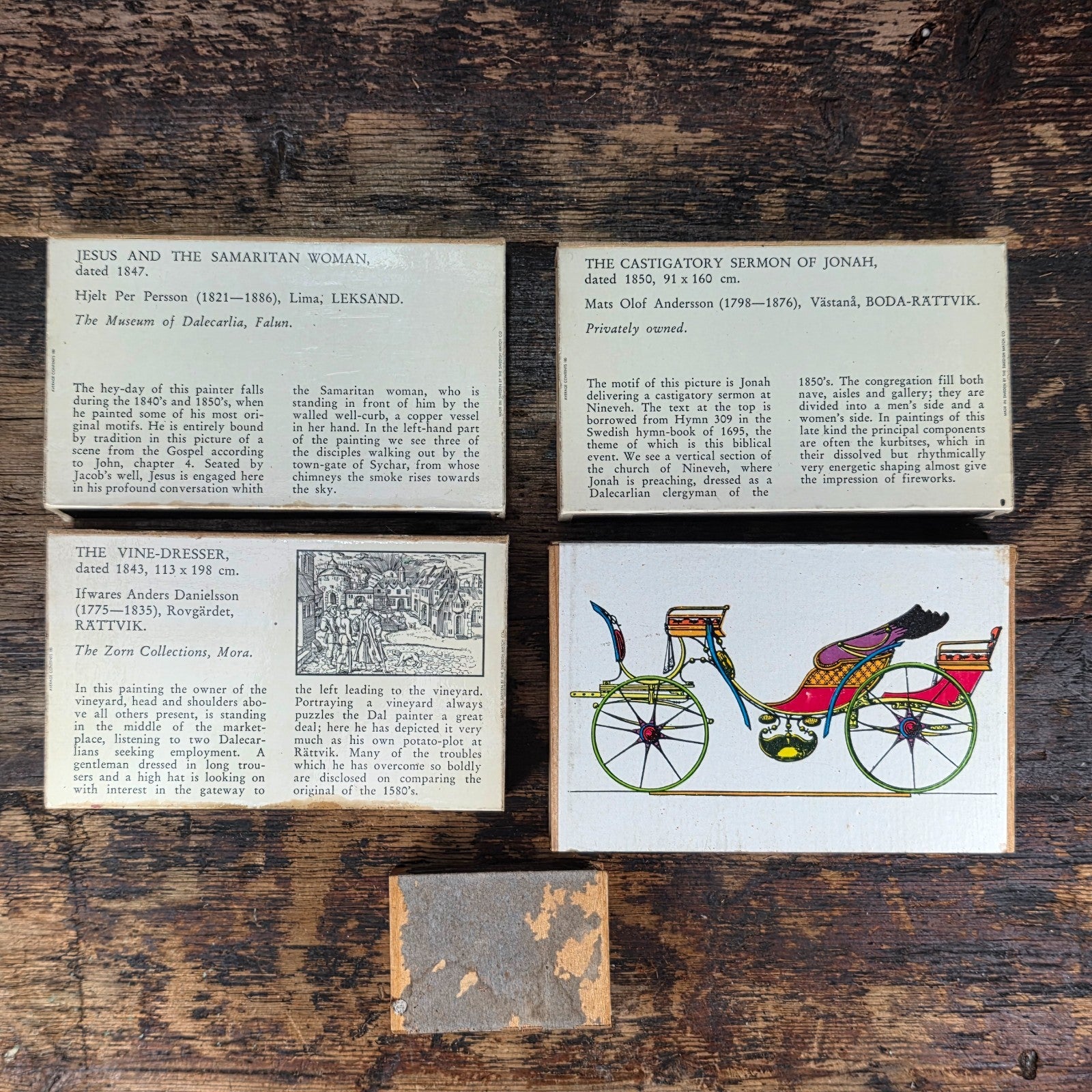 Vintage Matchbox Set, Swedish Folk Art & Coghlan’s Waterproof, 1960s–70s