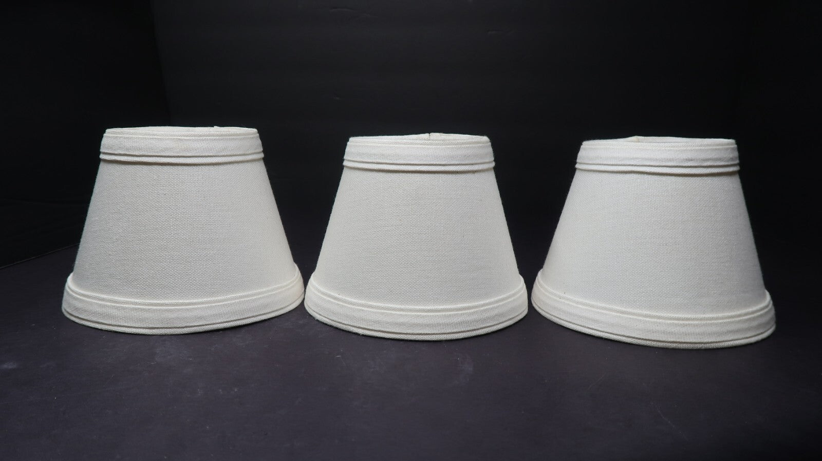 Set of 3 Mini Clip On Lamp Shade White 3" x 5.25" x H 4"