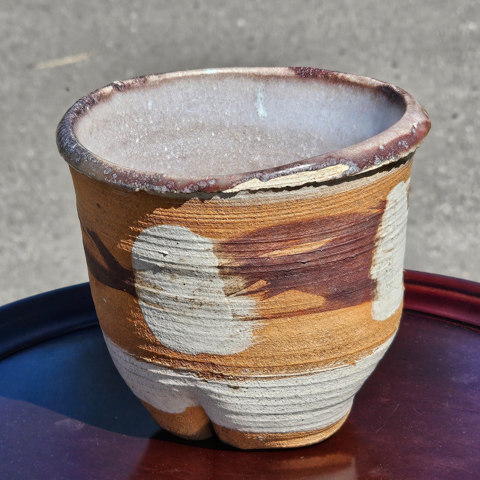 Small Handmade Pottery Planter 5" Dia x 4.5" H
