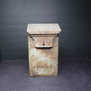 Vintage Aluminum Wall Mounted Mailbox Double Hinged Flip Top