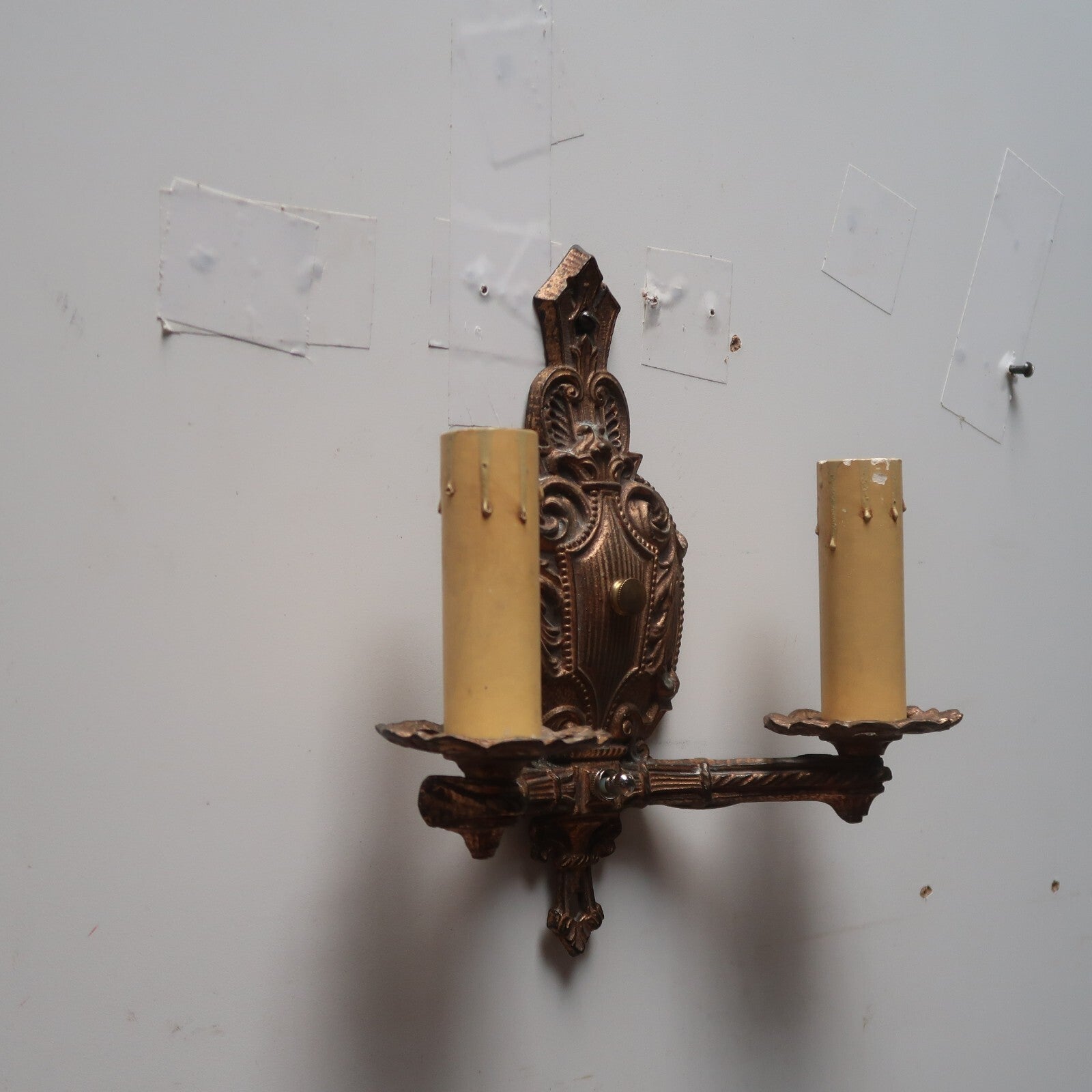 Brass Italian Style Candelabra Wall Sconce Light Fixture