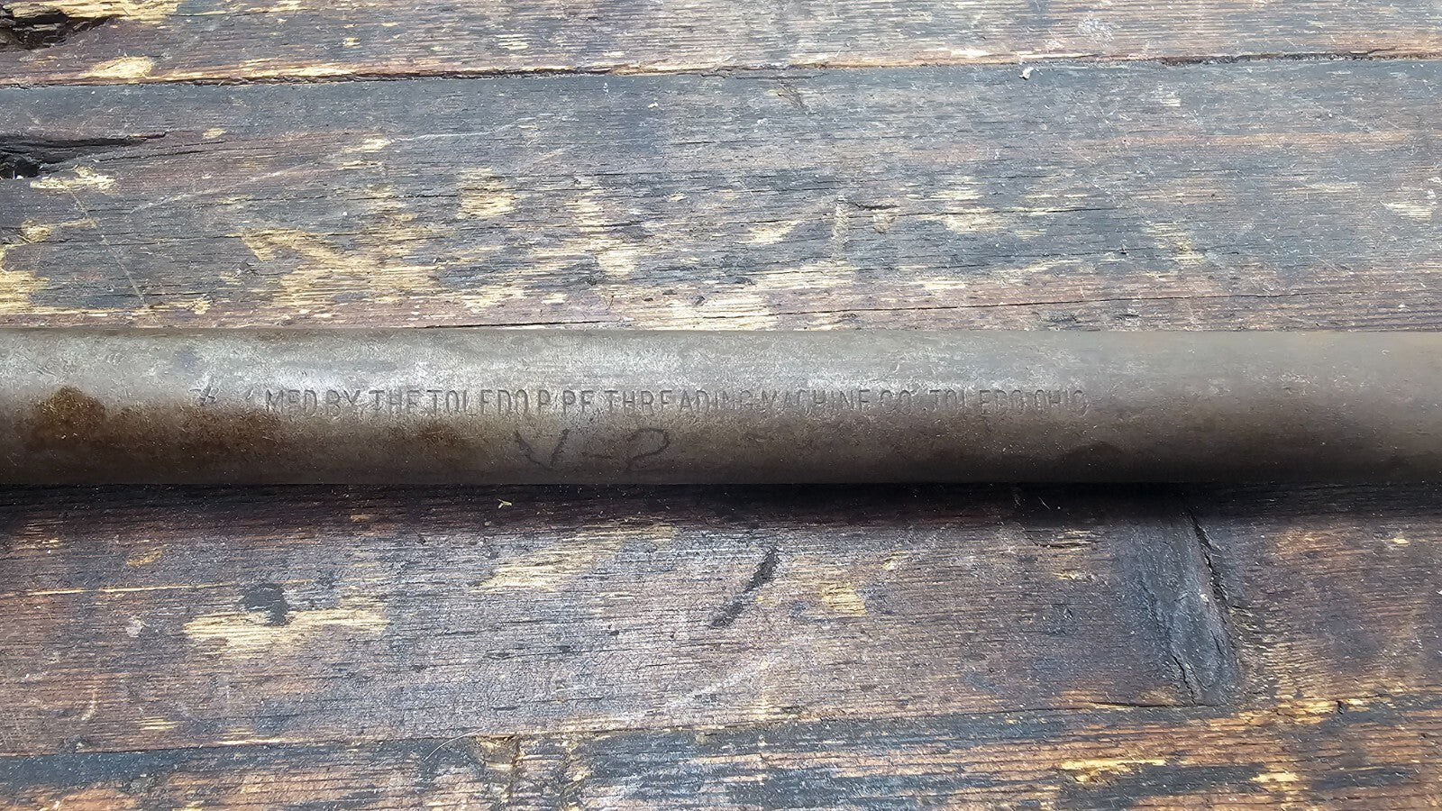 Toledo Pipe Threading Machine Co. with 3 Dies 3/4, 1/2, 3/8" Vintage