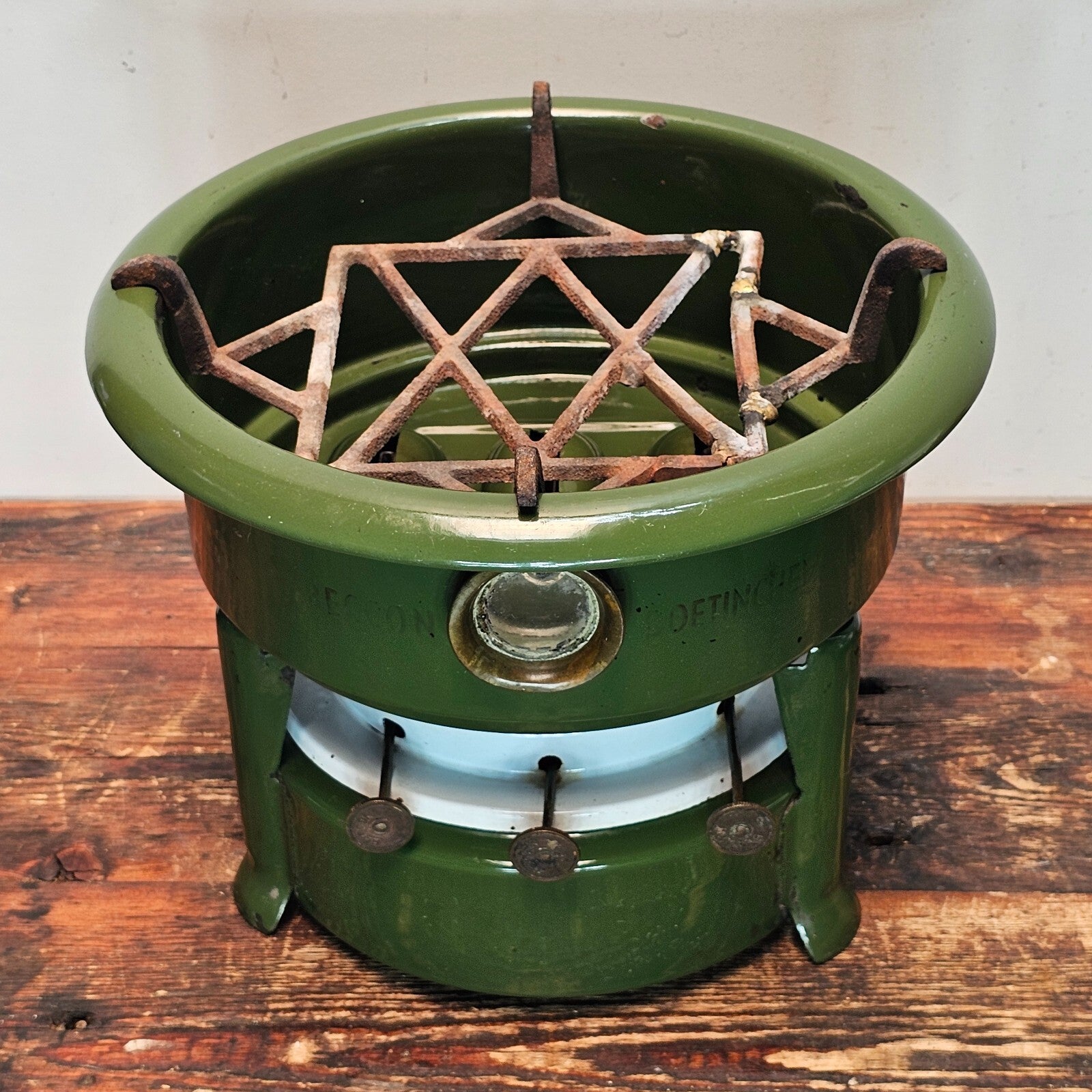 BECCON Enamelware Stove Kerosene 3-Wick Camping Cooker Green