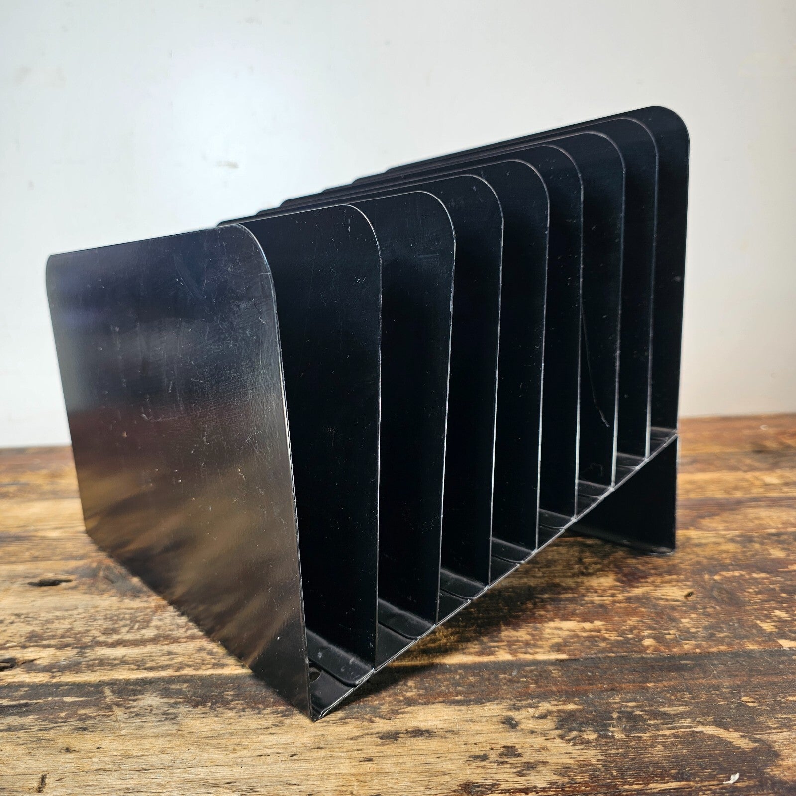 Vintage Steelmaster LIT-NING Inclined 8 Compartment Desktop File Organizer