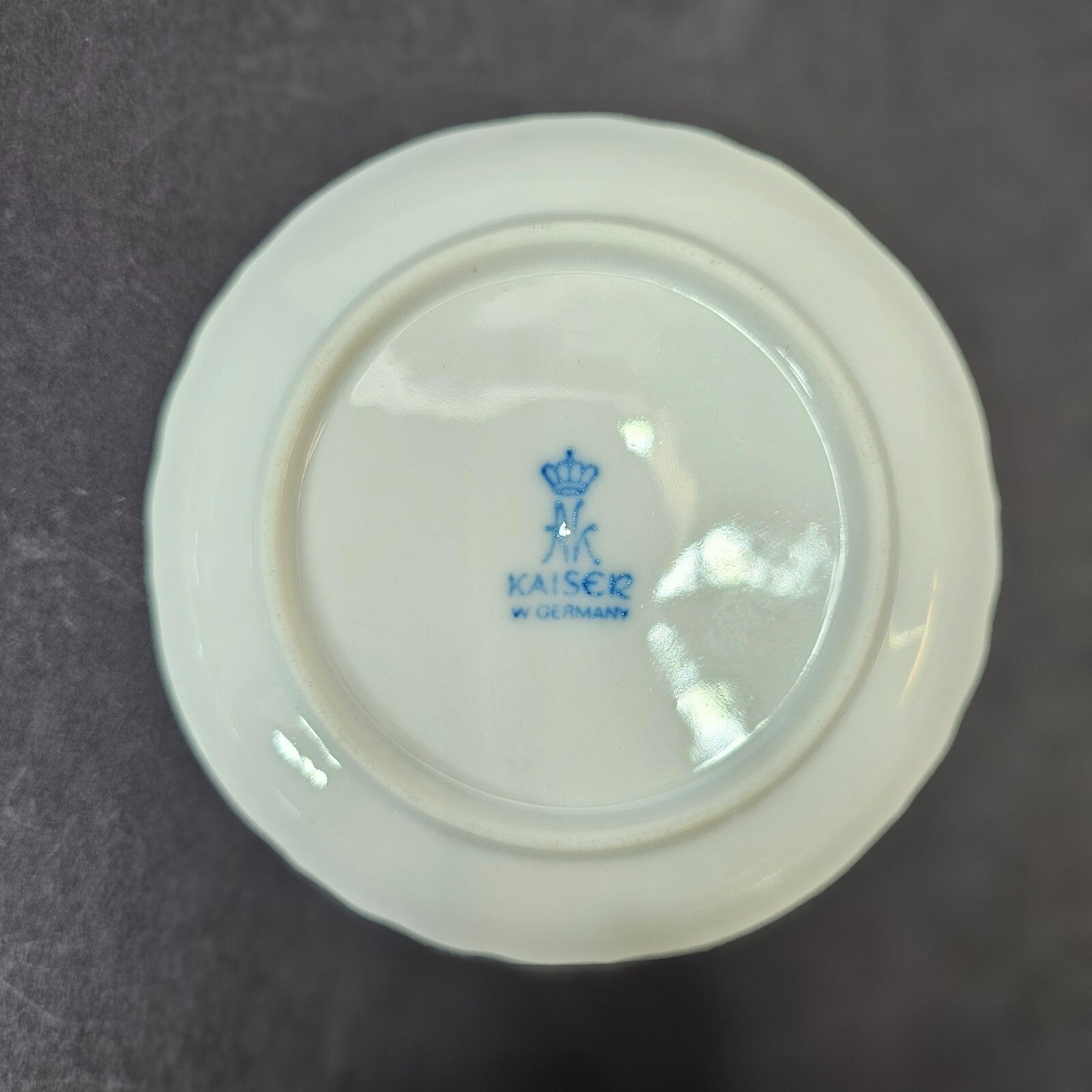 Set of 5 Kaiser West Germany Sauce Tapas Butter Pat Dish Floral Embossed 4.25"