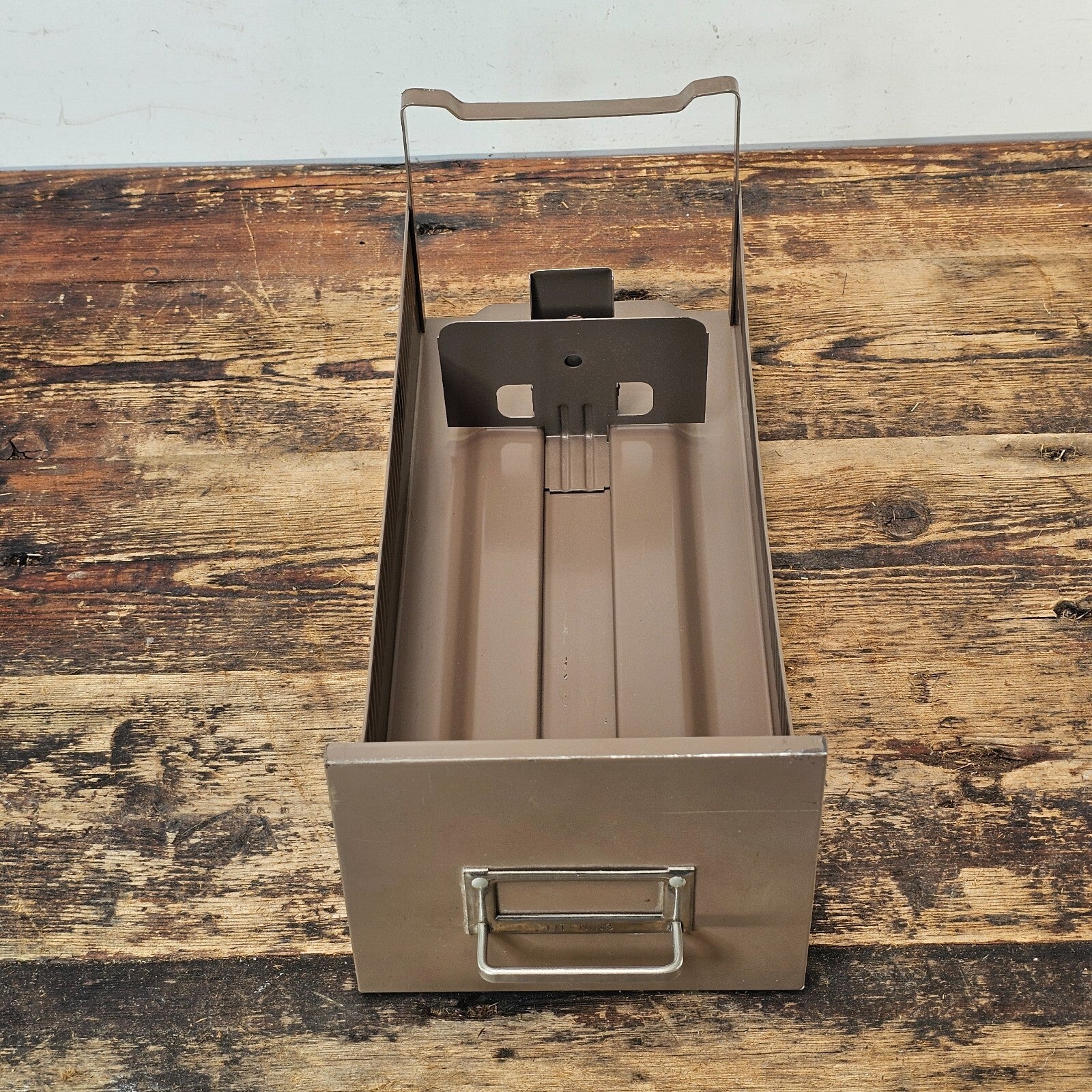 Vintage Metal Lit-Ning Card File Drawer