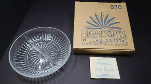Princess House Highlights Lead Crystal # 870 Divided Serving Dish 8"