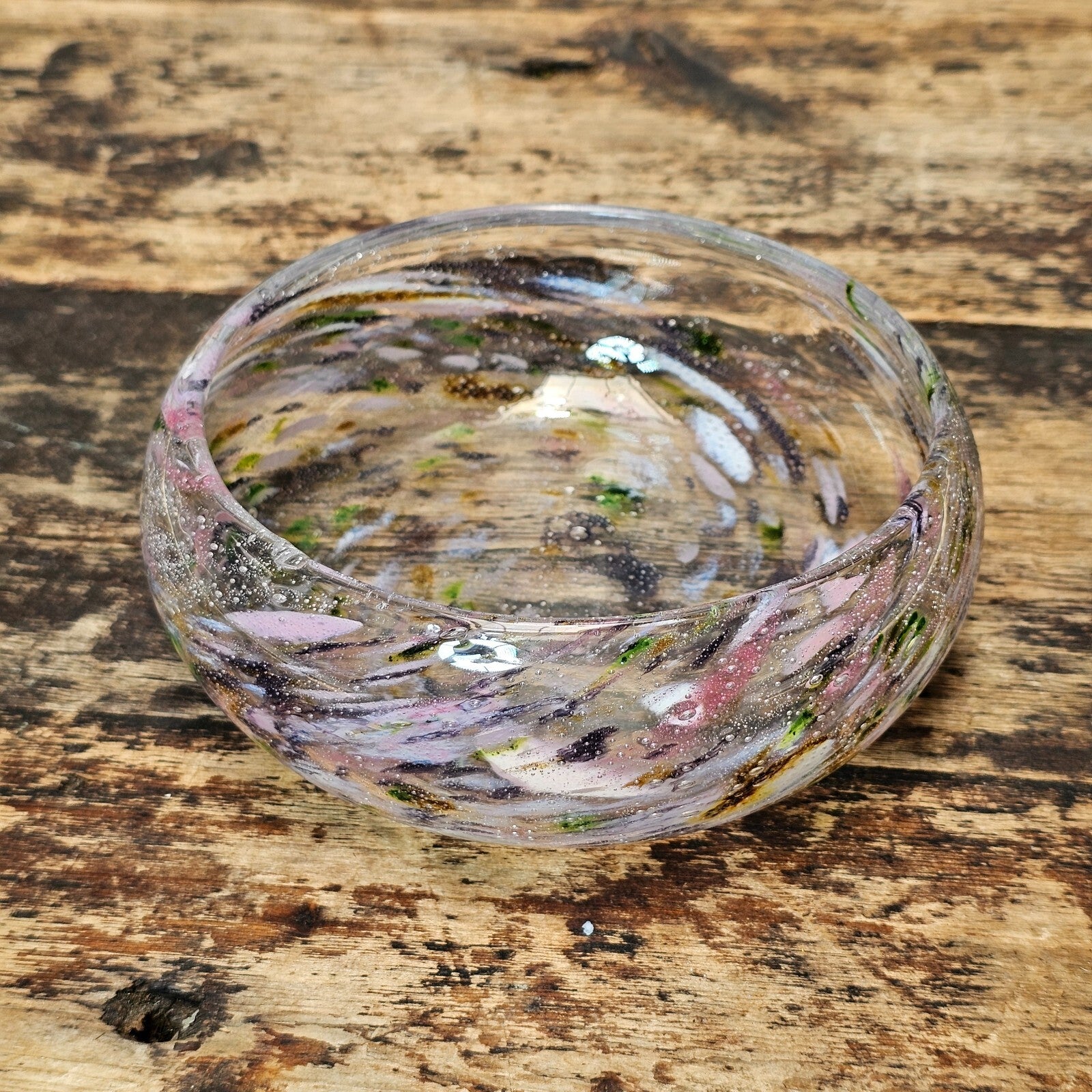 Vintage 1989 Signed Norwegian Art Glass Bowl by O. J. Karlengen