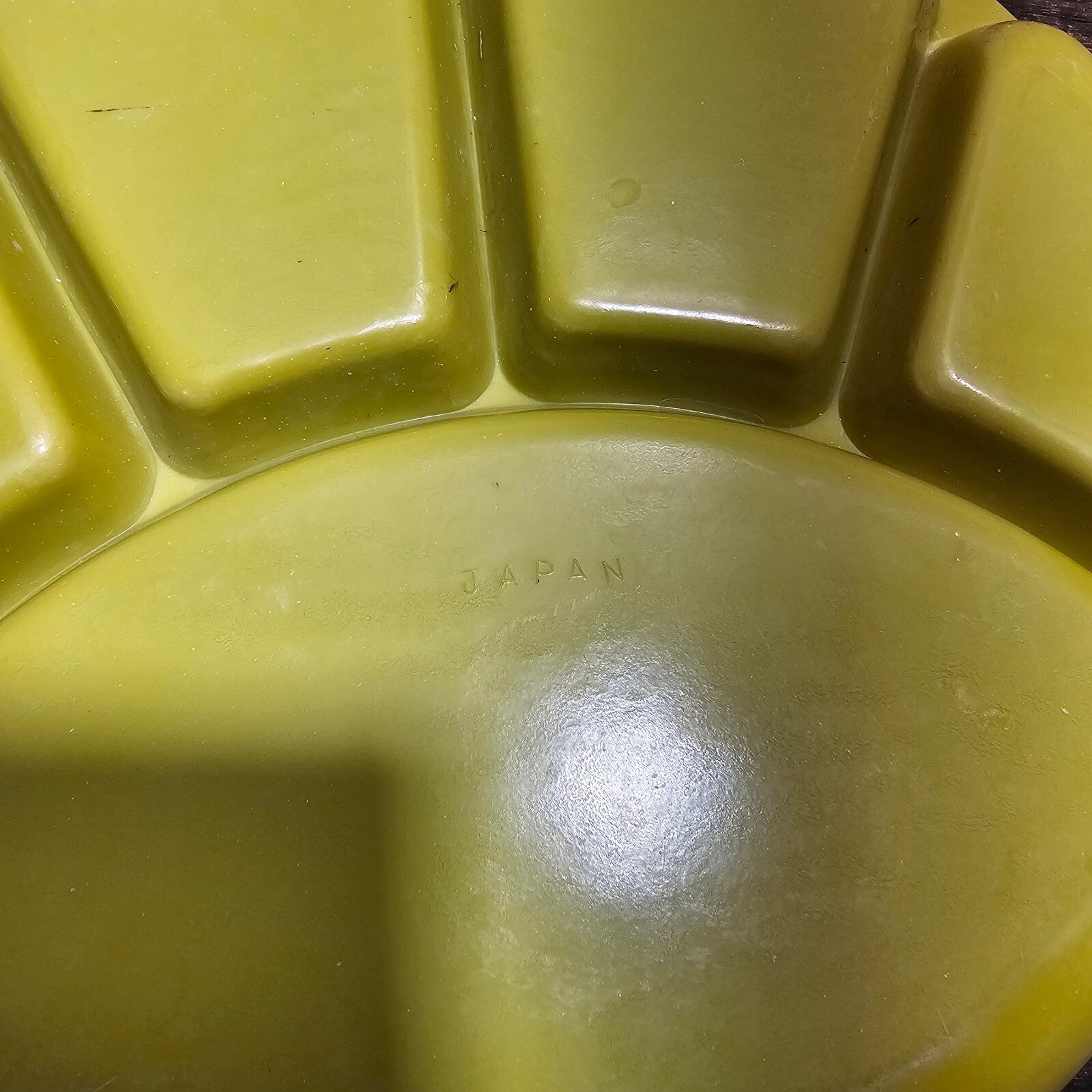 Set of 3 Vintage Gaiety Melamine Mustard Yellow Divided Dinner Plates