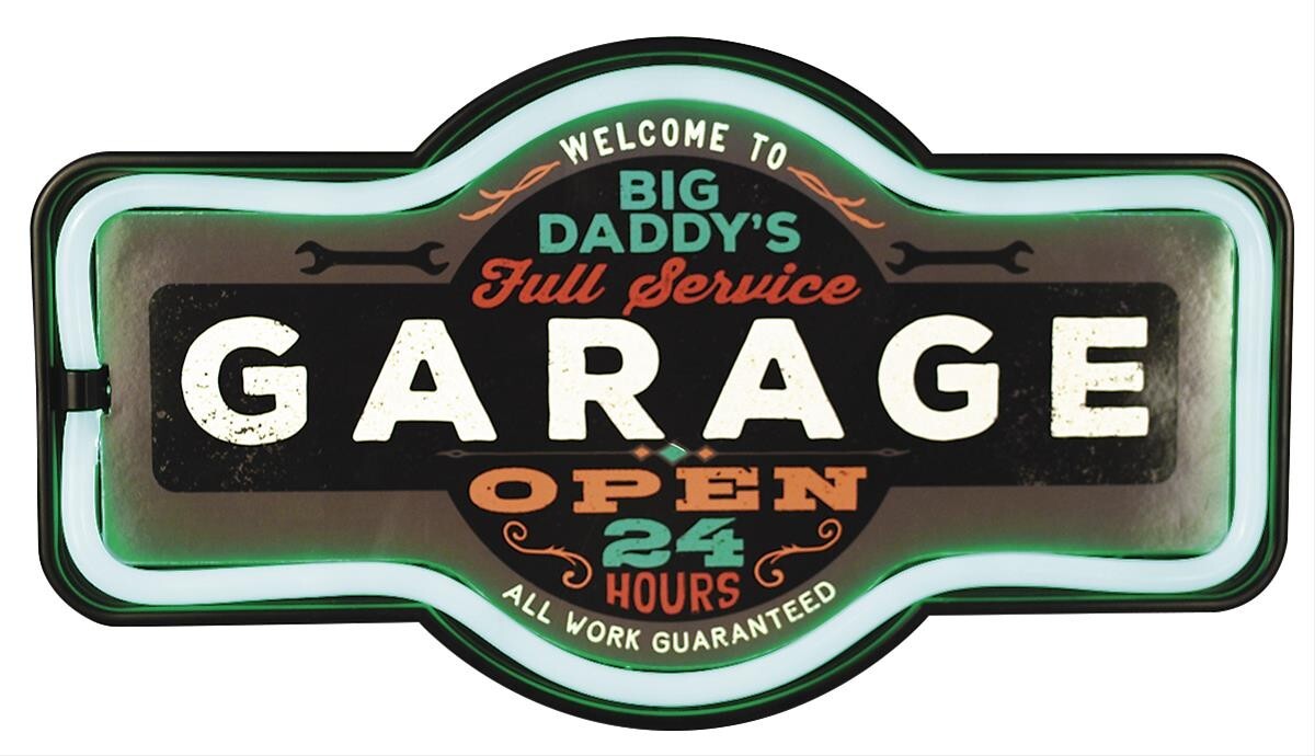 Big Daddy's Garage Man Cave Rope LED Marquee Wall Sign Light
