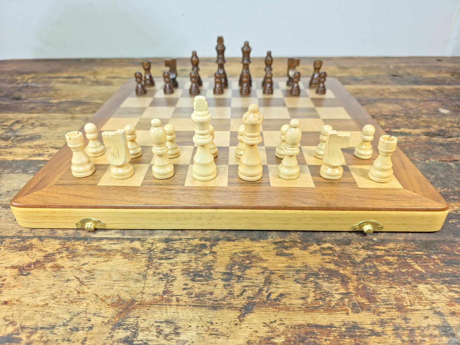 Handcrafted Wooden Folding Chess Set | 34 Pieces (Includes Extra Queens)