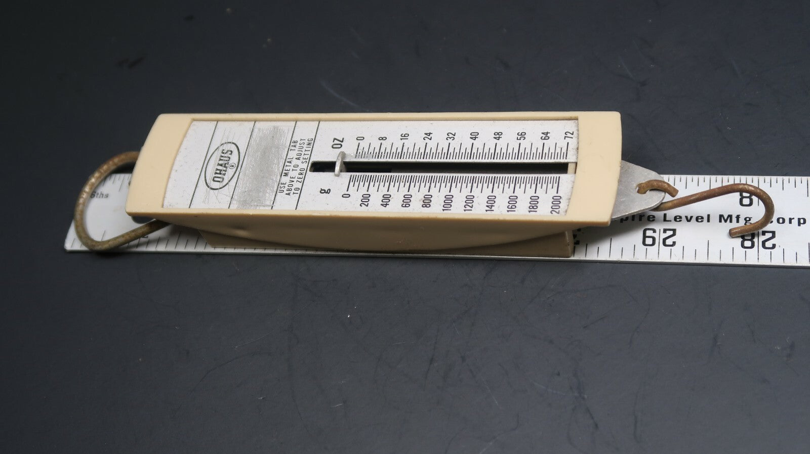 Vintage OHAUS hanging spring scale 2000 Grams 72 Ounces