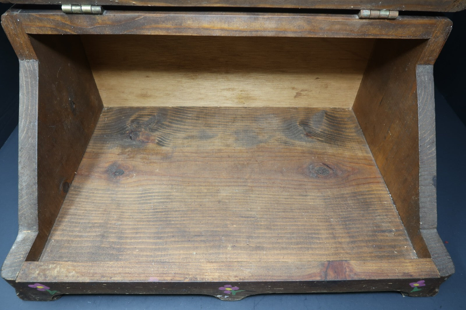 Vintage Wood Bread Box Rustic Wooden Box Farmhouse 16” X 11” X H 11.5”