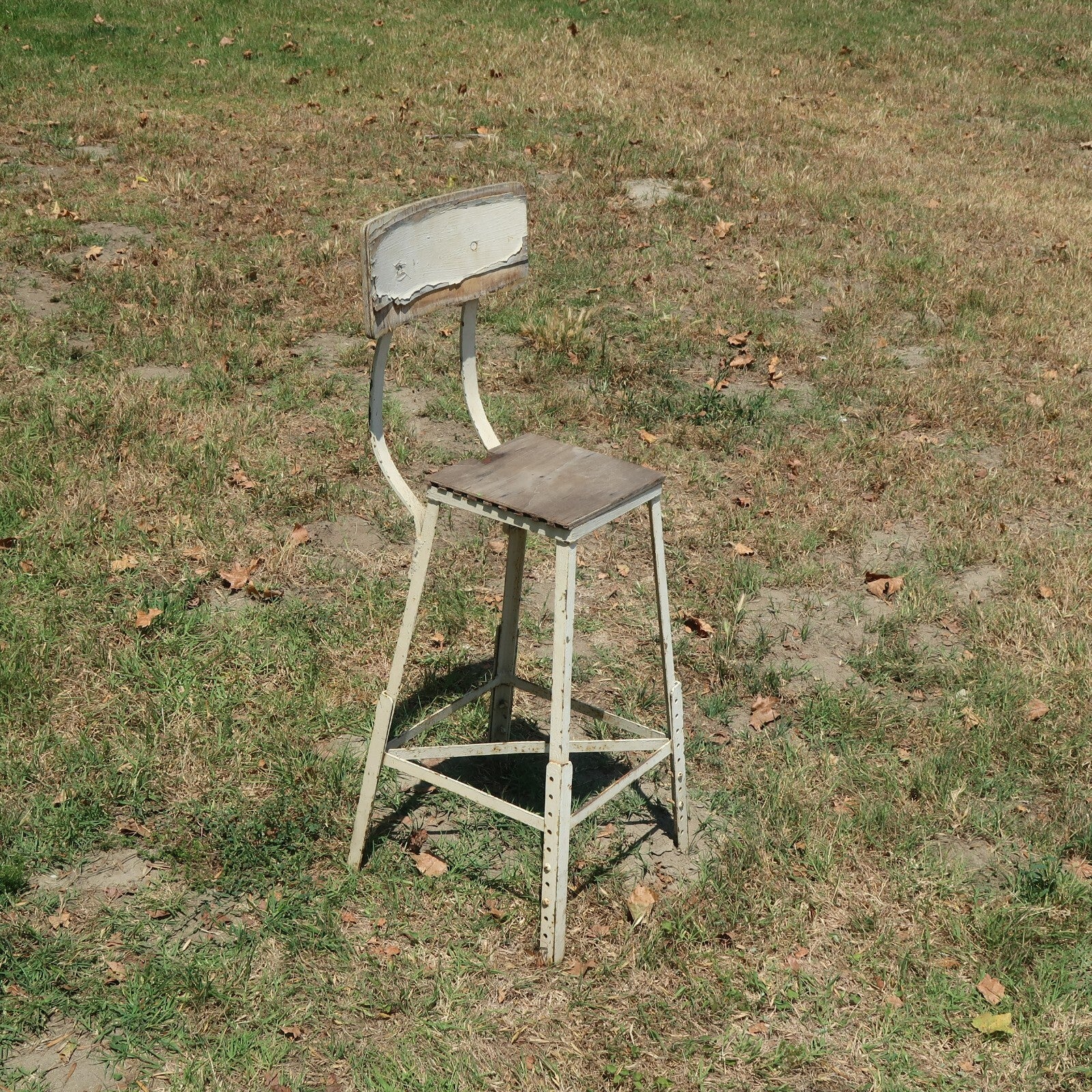 Vintage Angle Steel Stool Industrial Stool Plant Stand Weathered